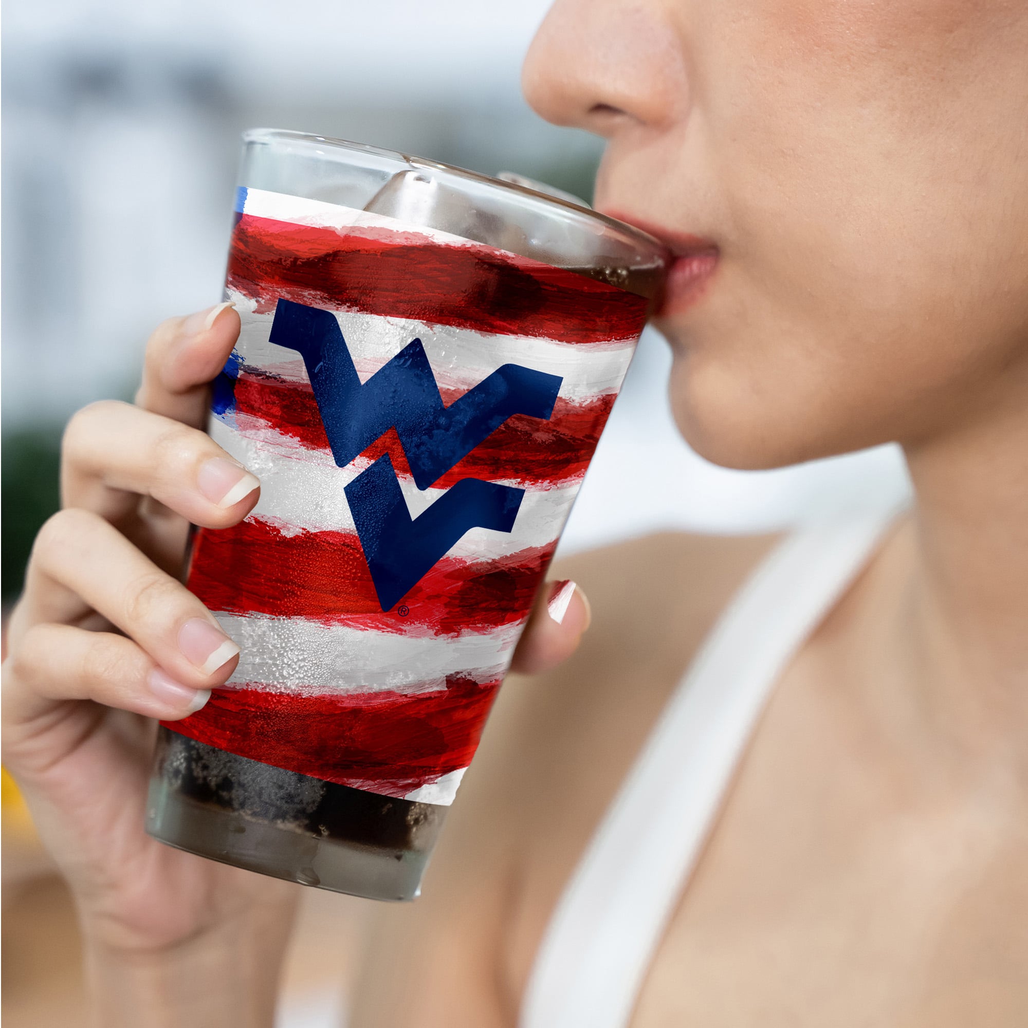 West Virginia Mountaineers Two-Pack 16oz. Americana Pint Glass Set
