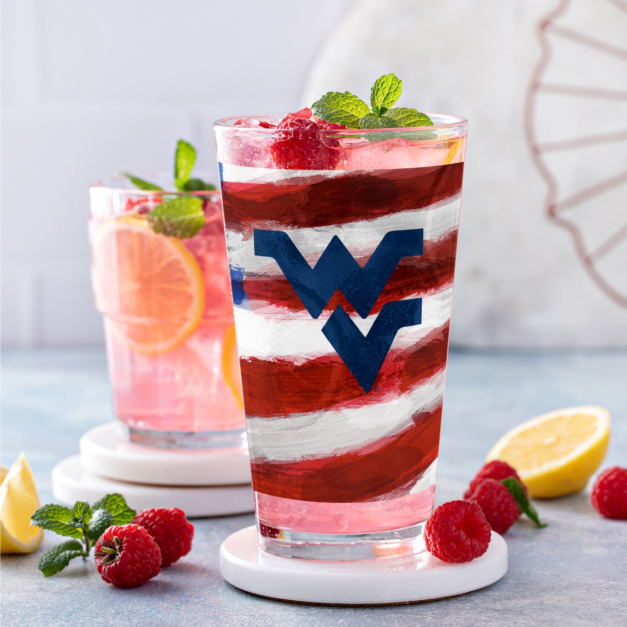 West Virginia Mountaineers Two-Pack 16oz. Americana Pint Glass Set