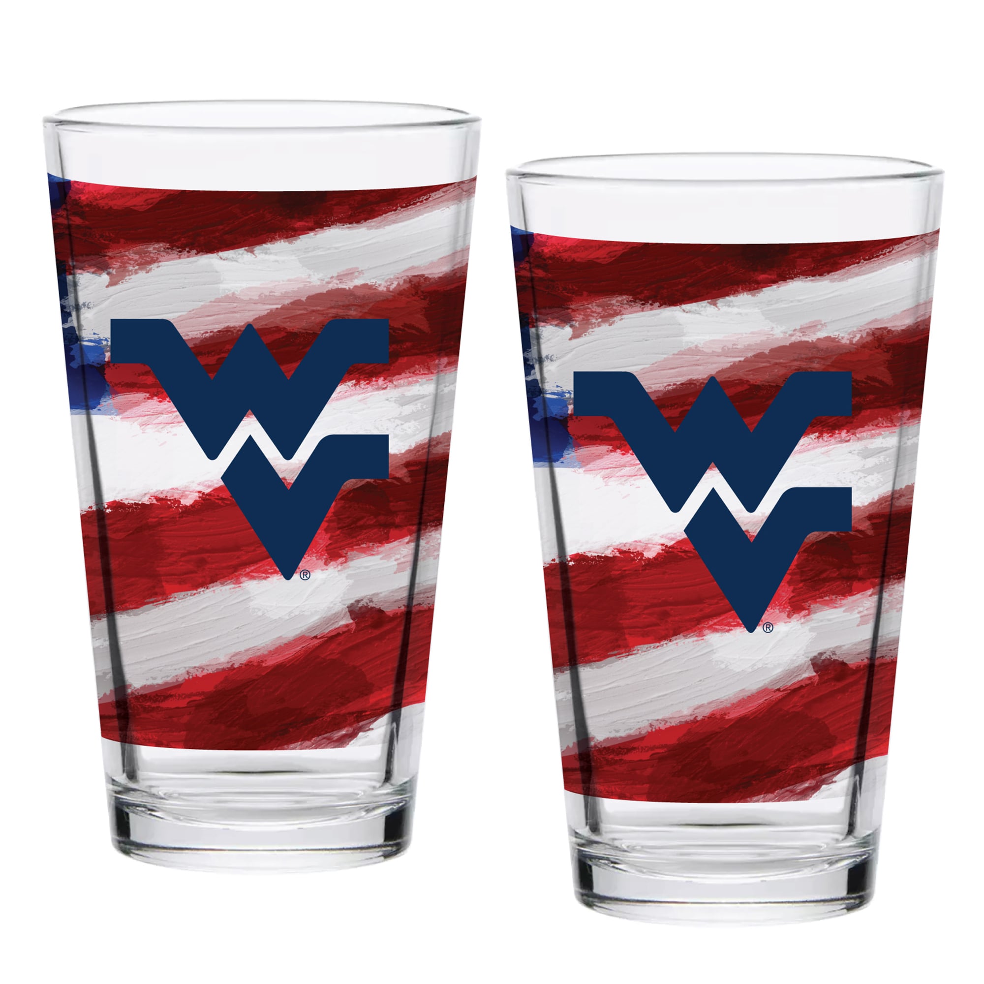West Virginia Mountaineers Two-Pack 16oz. Americana Pint Glass Set