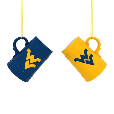 West Virginia Mountaineers Two-Pack 3" Mini Stein Ornament Set