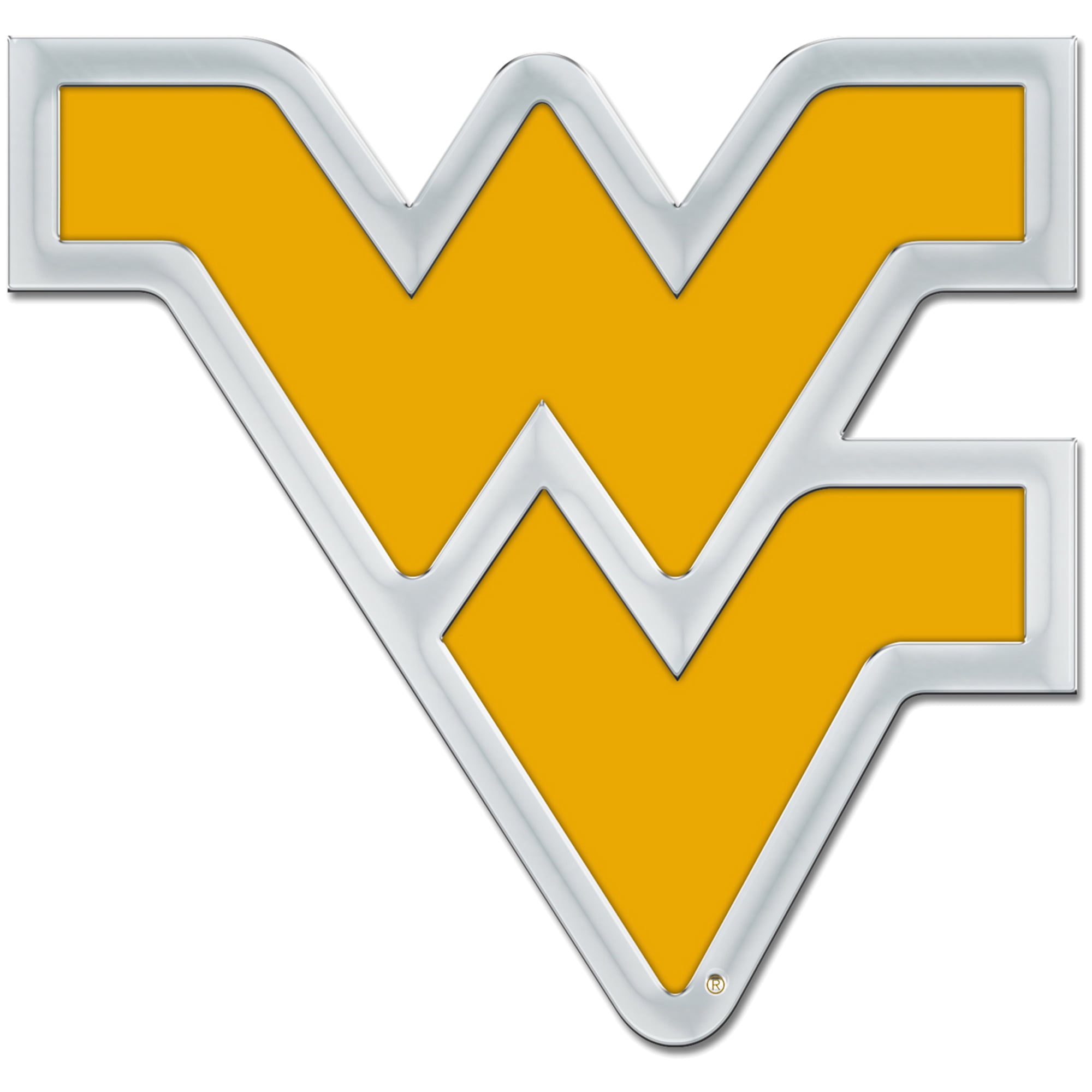 Emblème chromé coloré pour voiture des West Virginia Mountaineers de WinCraft