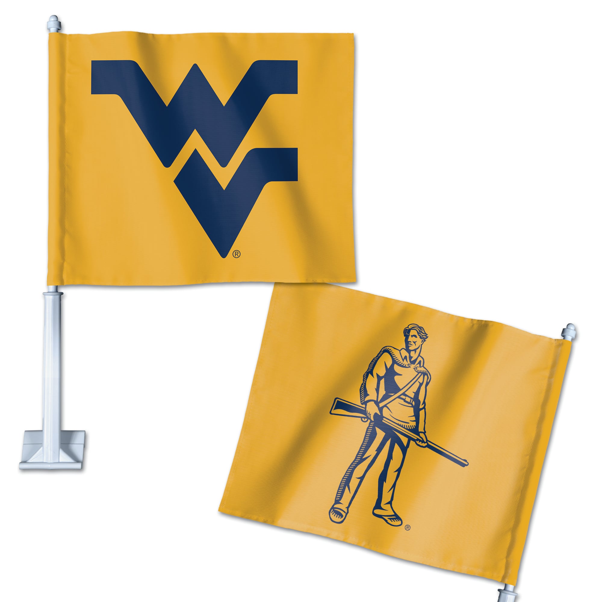 Drapeau de voiture double face WinCraft West Virginia Mountaineers