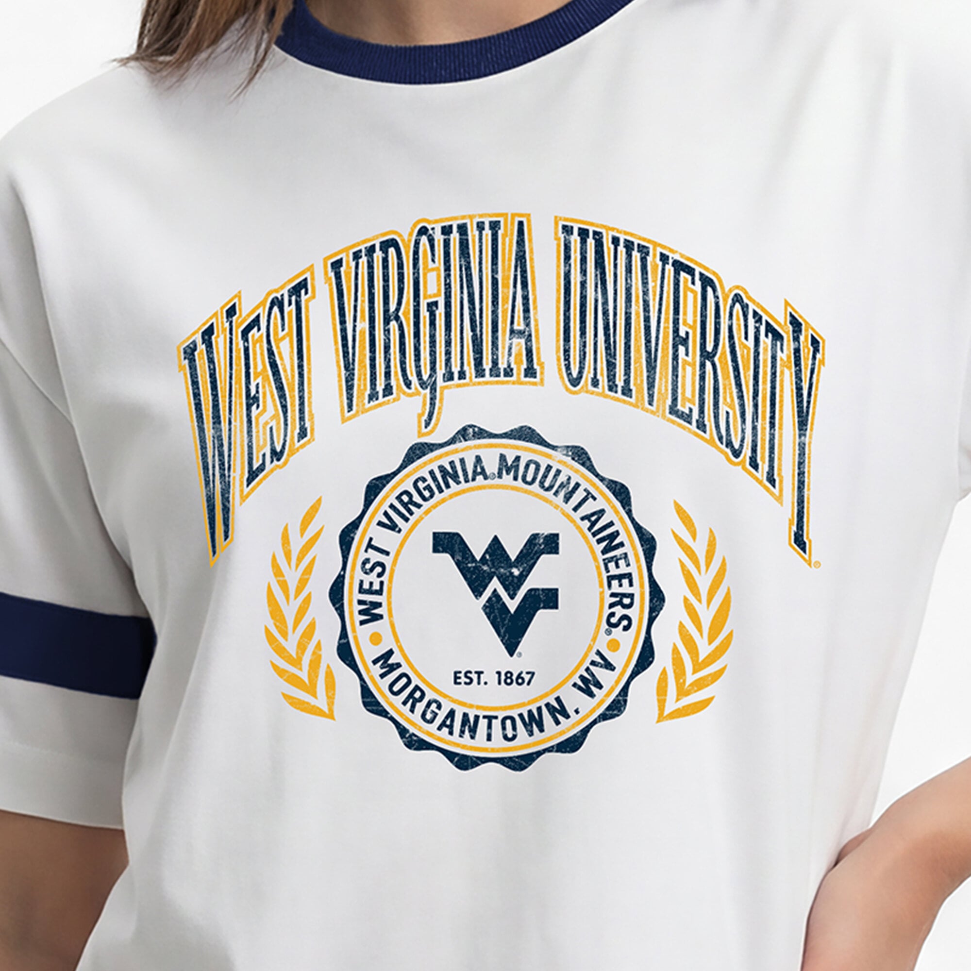 Women's Champion White West Virginia Mountaineers Retro Oversized T-Shirt