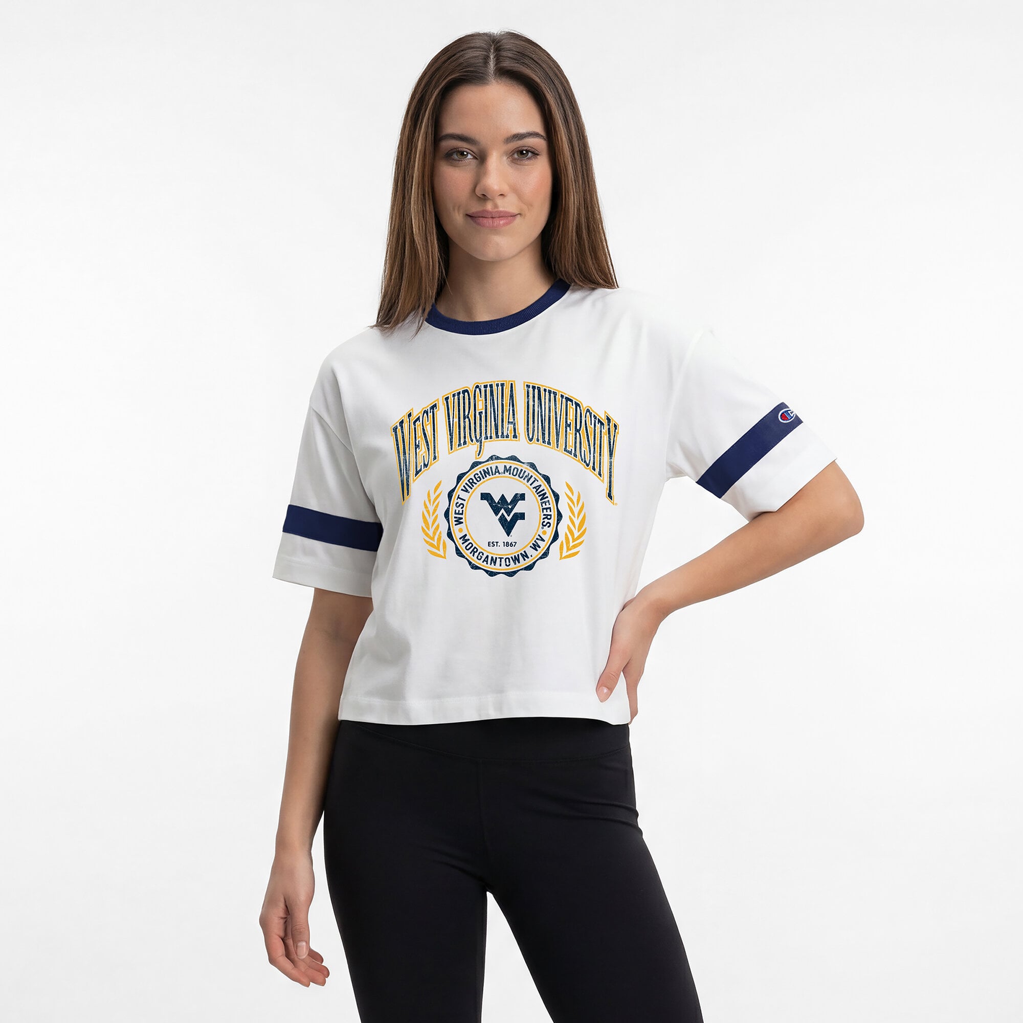 Women's Champion White West Virginia Mountaineers Retro Oversized T-Shirt