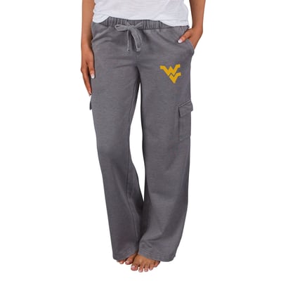 West Virginia Mountaineers Concepts Sport Women's Trackside Wide Leg Cargo Pants - Charcoal