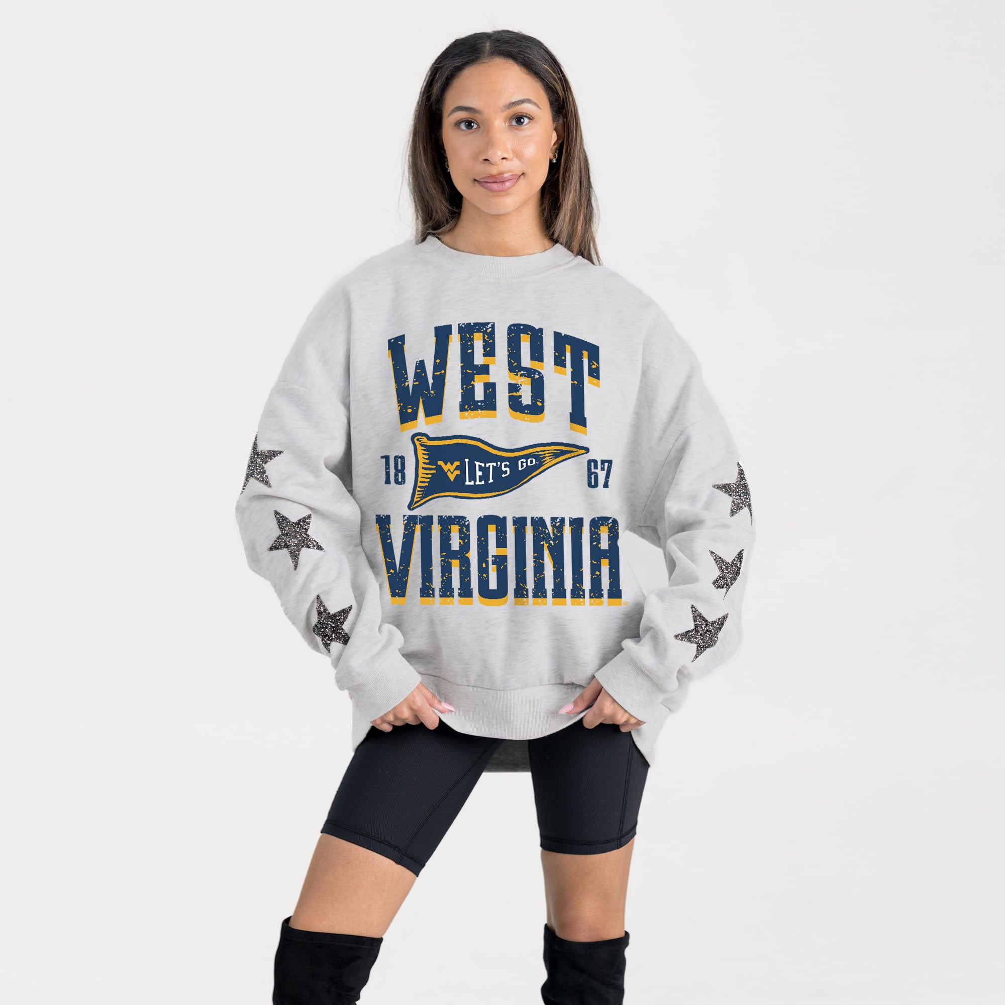 Women's Gameday Couture Ash West Virginia Mountaineers Oversized ...