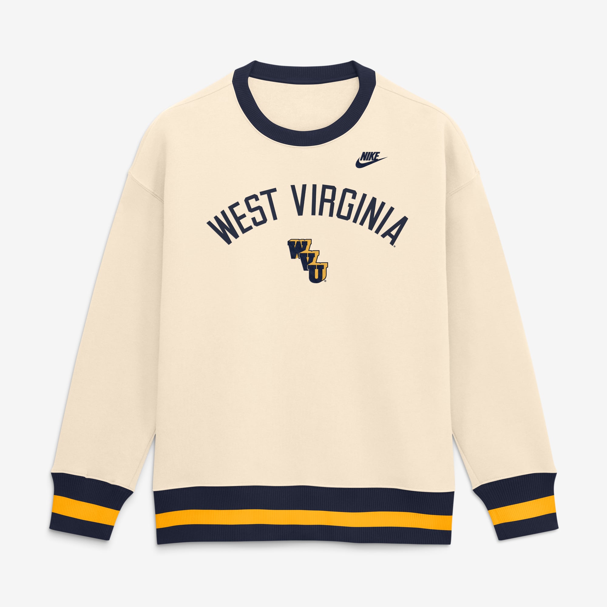 Women's Nike Natural West Virginia Mountaineers Oversized Legacy Arch Phoenix Sweatshirt