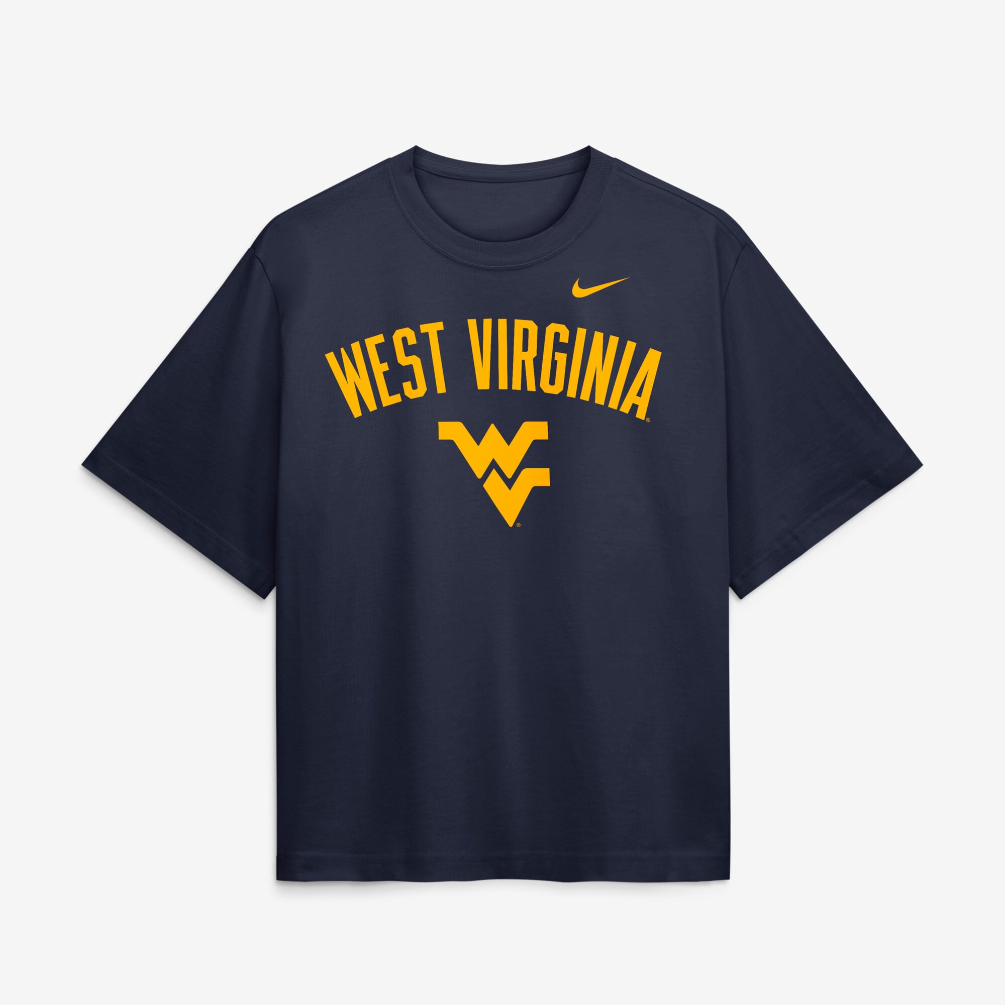 T-shirt Nike bleu marine pour femme avec logo Arch des West Virginia Mountaineers