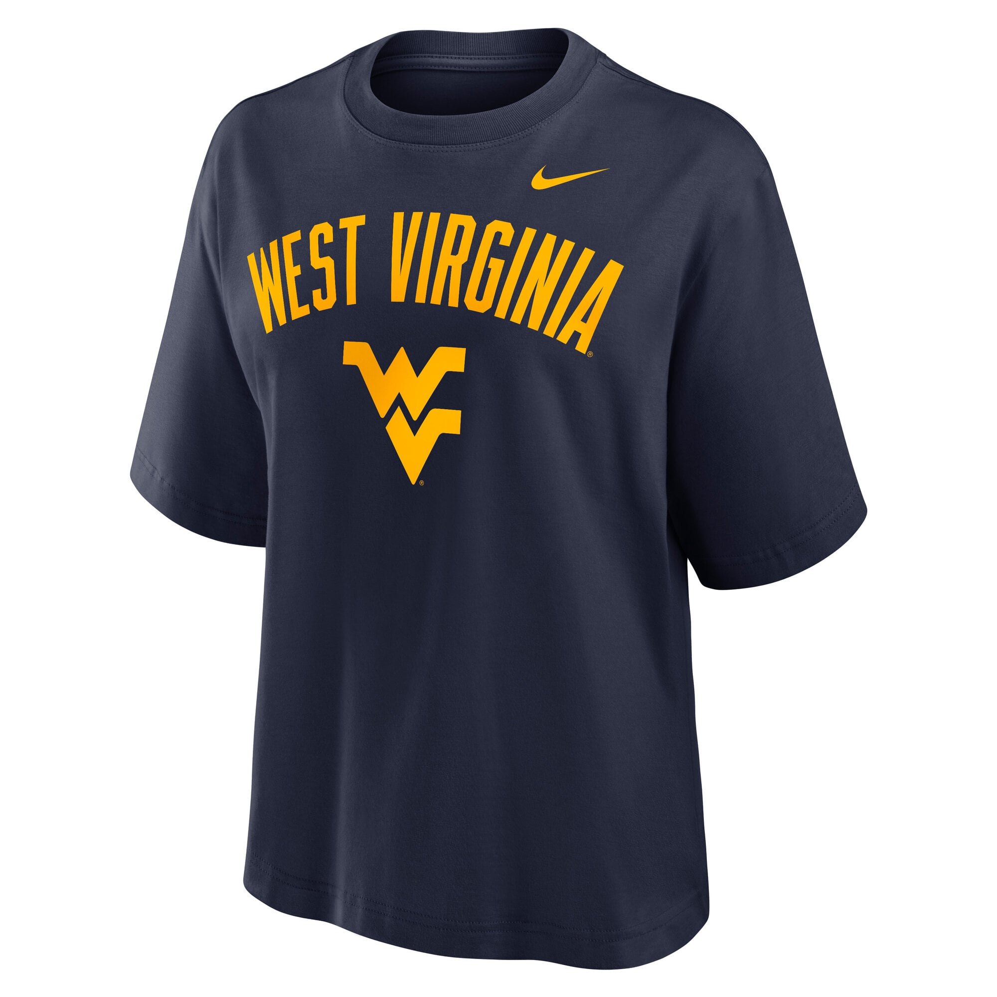 T-shirt Nike bleu marine pour femme avec logo Arch des West Virginia Mountaineers