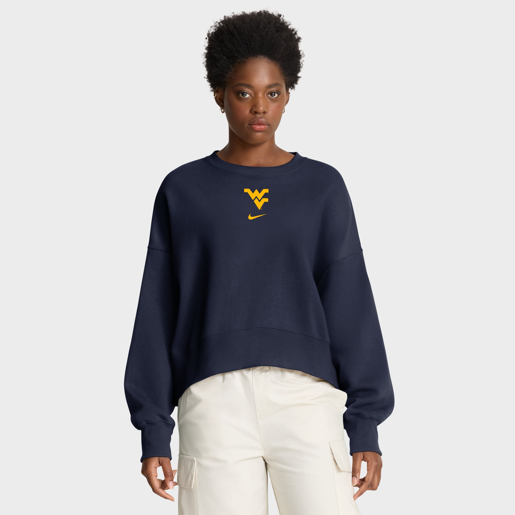 Sweat-shirt oversize Phoenix pour femme, bleu marine, Nike West Virginia Mountaineers