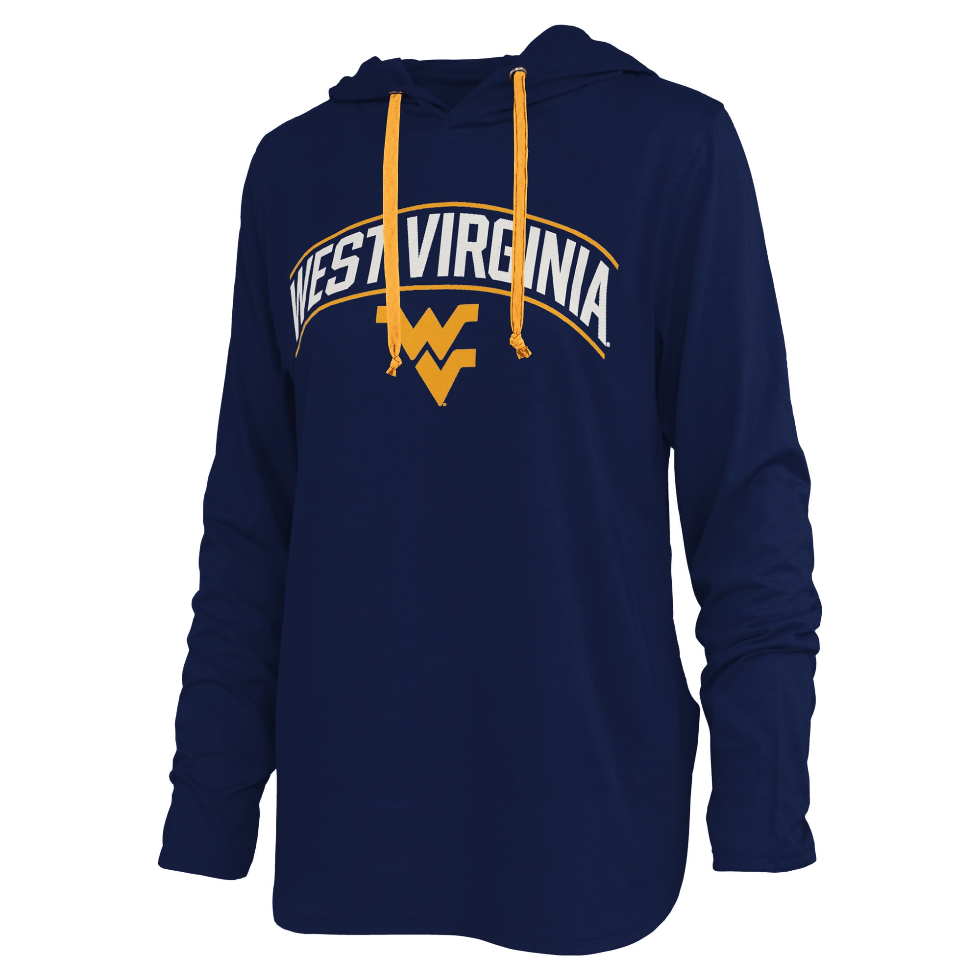 T-shirt à capuche manches longues Allie des West Virginia Mountaineers, bleu marine, pour femmes, Pressbox