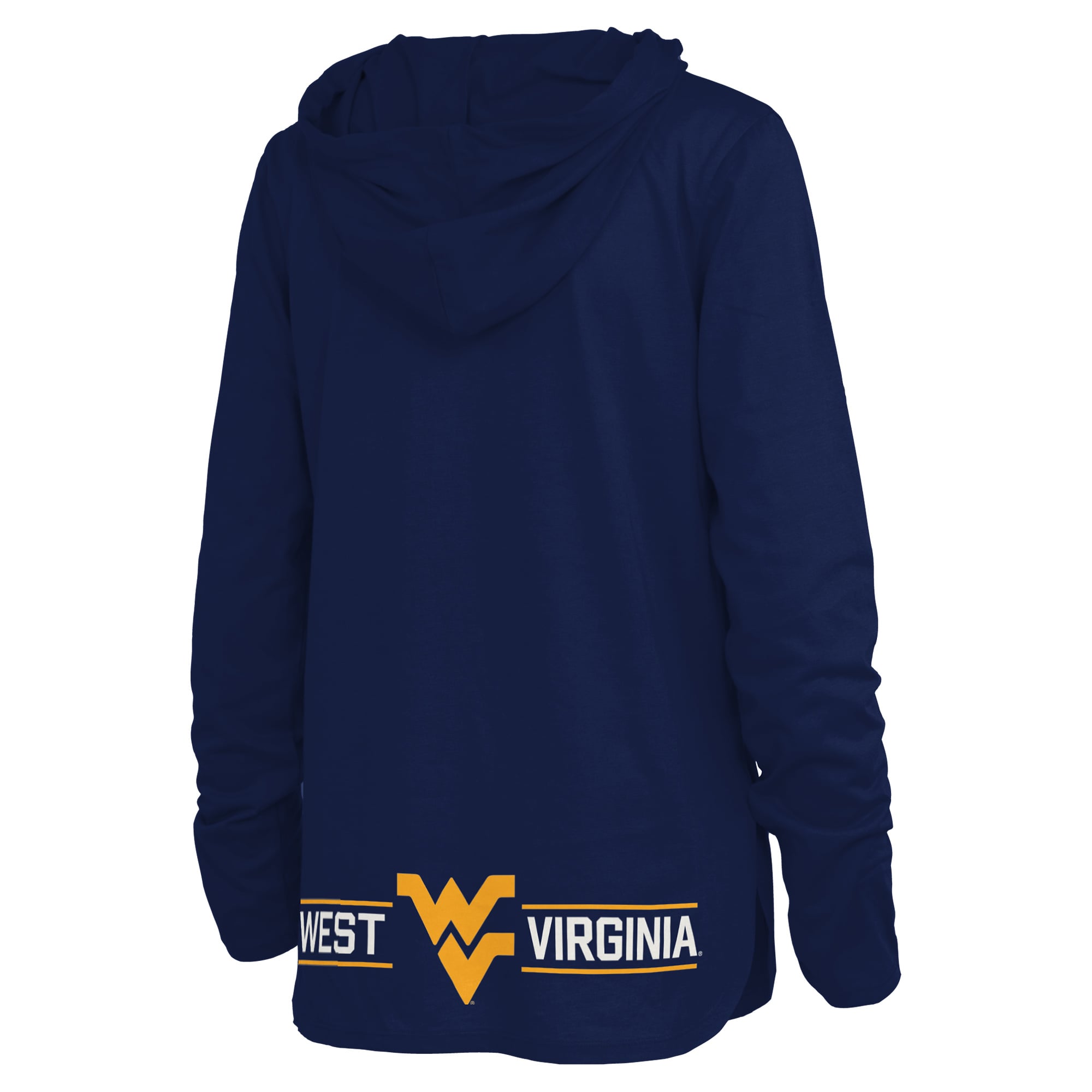 T-shirt à capuche manches longues Allie des West Virginia Mountaineers, bleu marine, pour femmes, Pressbox
