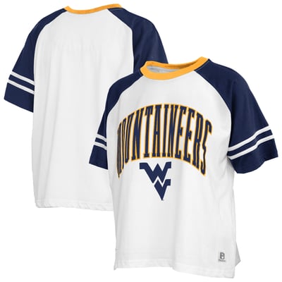 T-shirt West Virginia Mountaineers Pressbox pour femme, colorblock Sky - Blanc