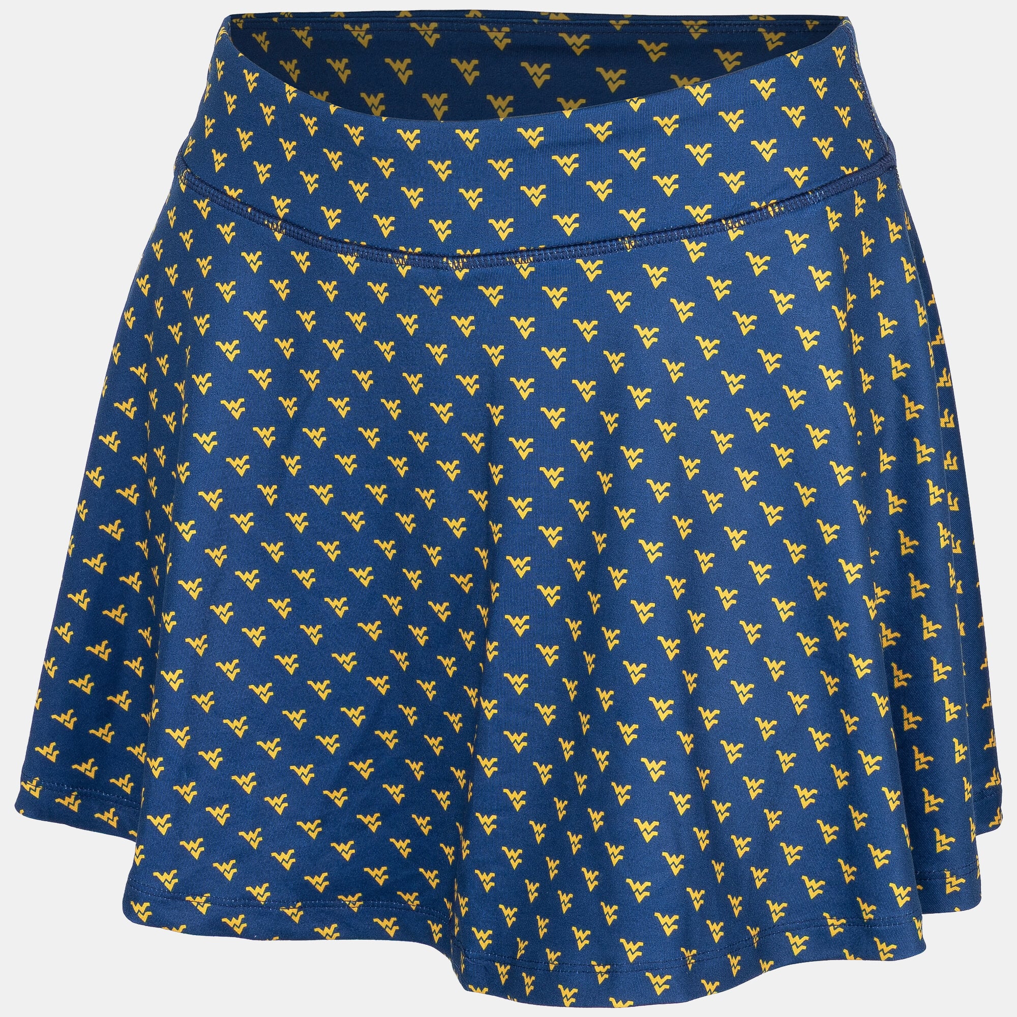 Women's ZooZatz Navy West Virginia Mountaineers Allover Print Flowy Skort