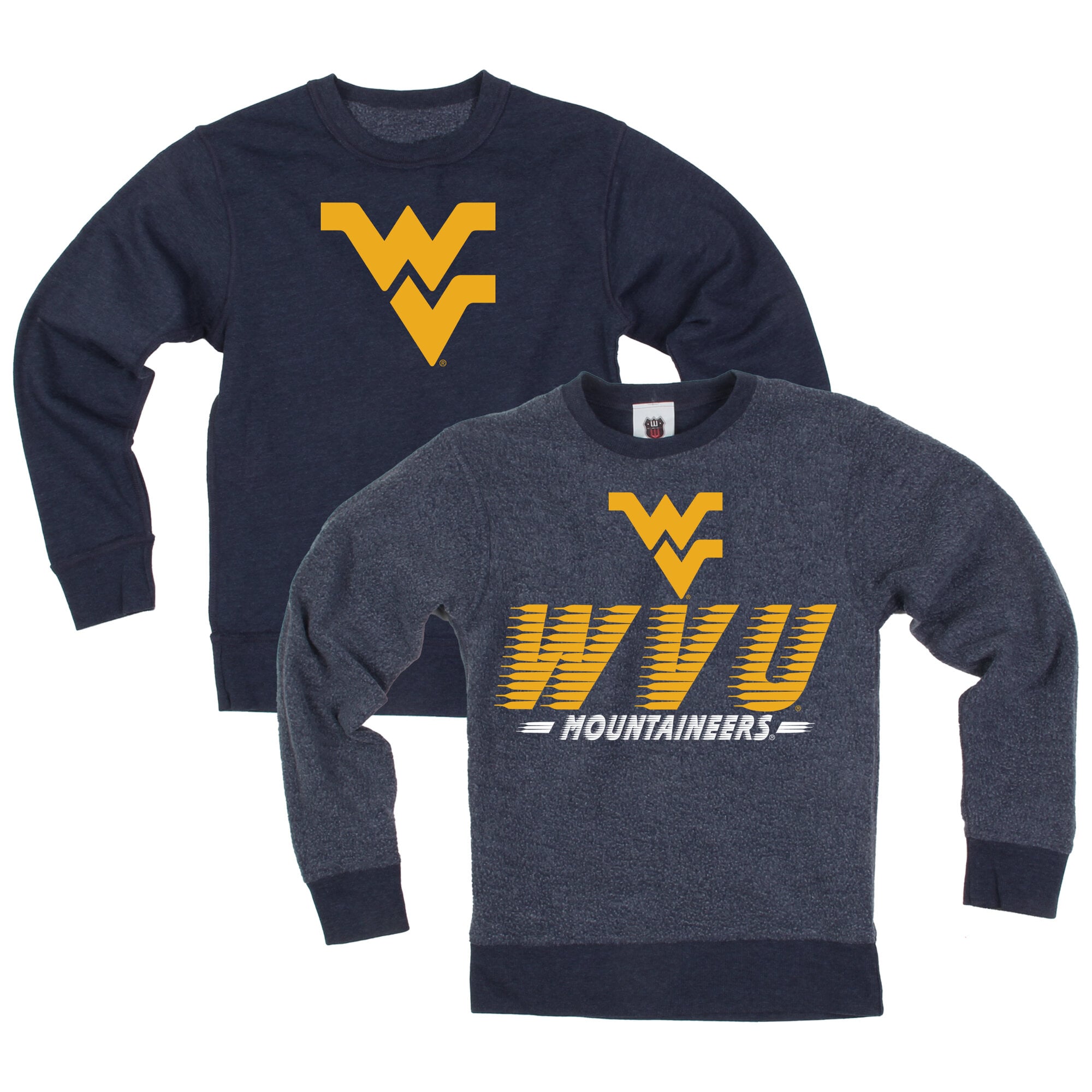 Youth Wes & Willy Navy West Virginia Mountaineers Reversible Sweatshirt