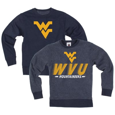  West Virginia Mountaineers Wes & Willy Youth Reversible Sweatshirt - Navy