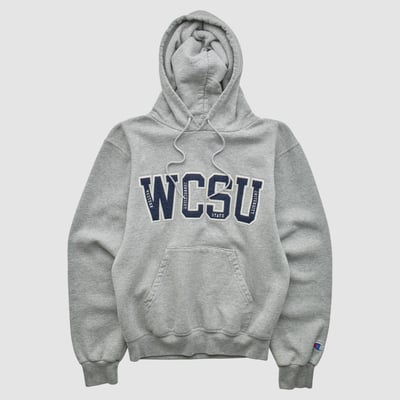 Western Connecticut Colonials Champion 2000s Hooded Pullover Sweatshirt - Heather Gray - XS by Fanatics Real Vintage