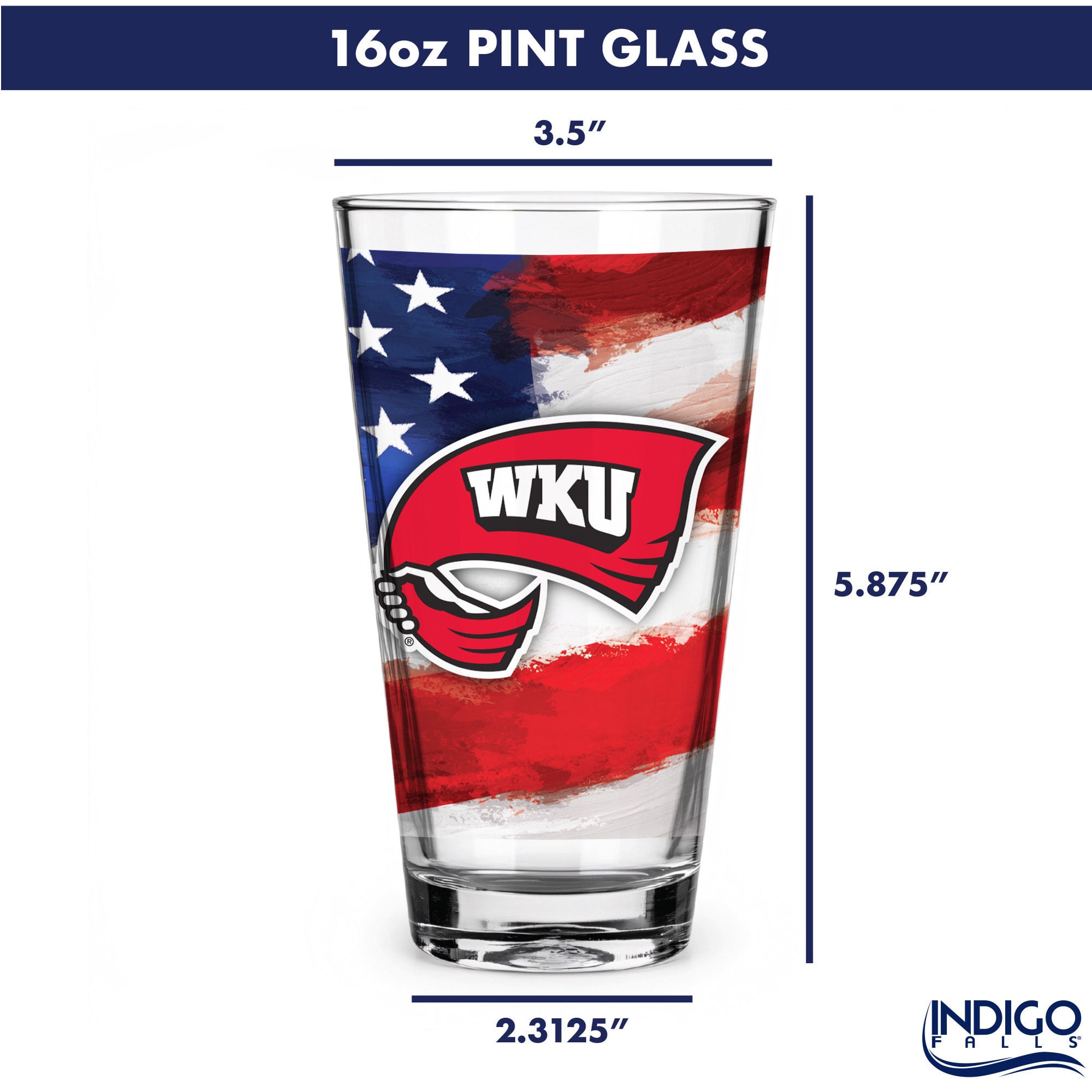 Western Kentucky Hilltoppers Two-Pack 16oz. Americana Pint Glass Set