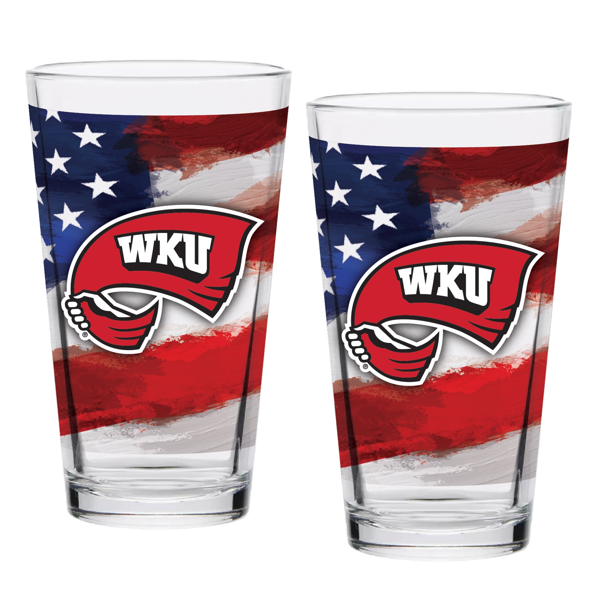 Western Kentucky Hilltoppers Two-Pack 16oz. Americana Pint Glass Set