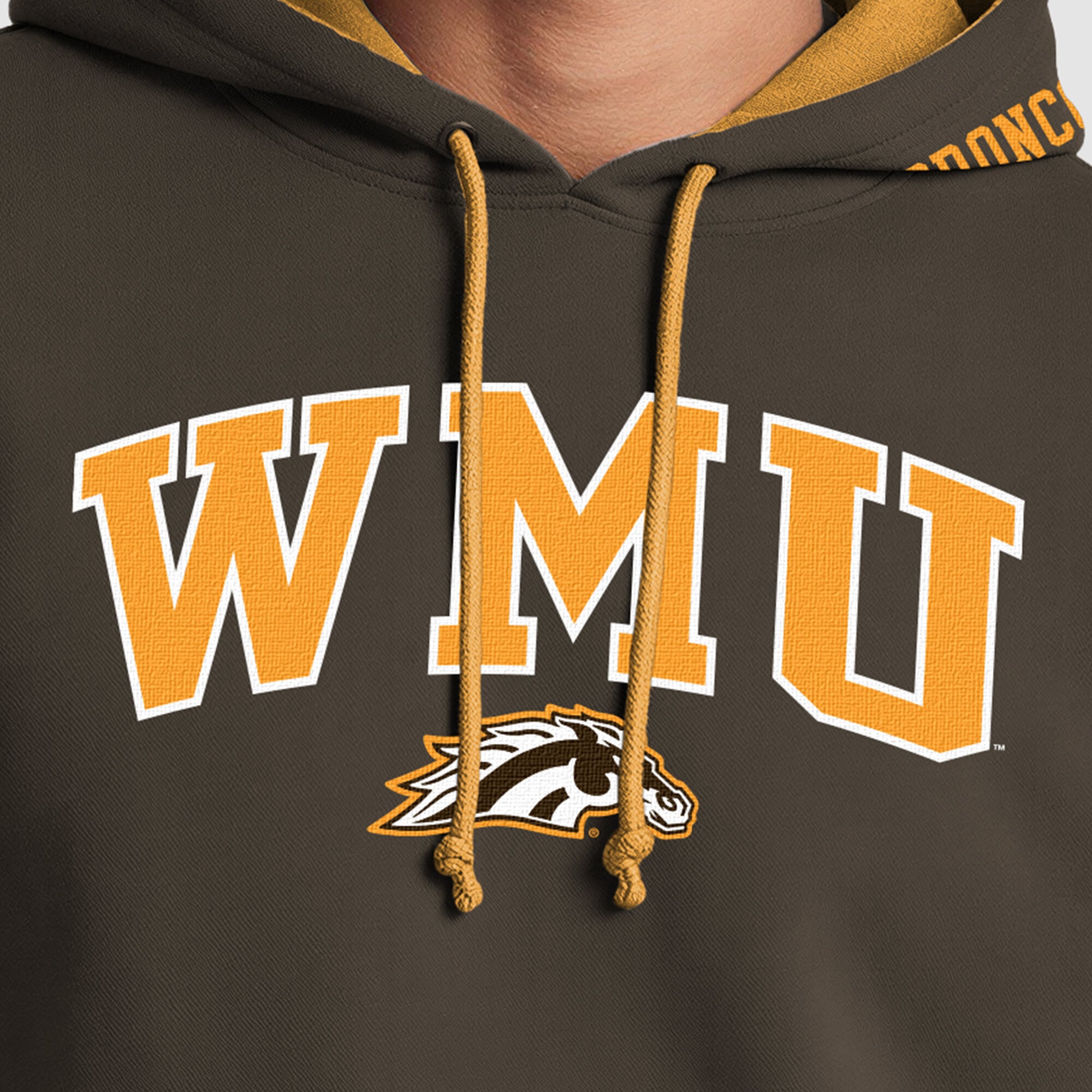 Sweat à capuche contrasté marron/or Champion pour homme, Western Michigan Broncos