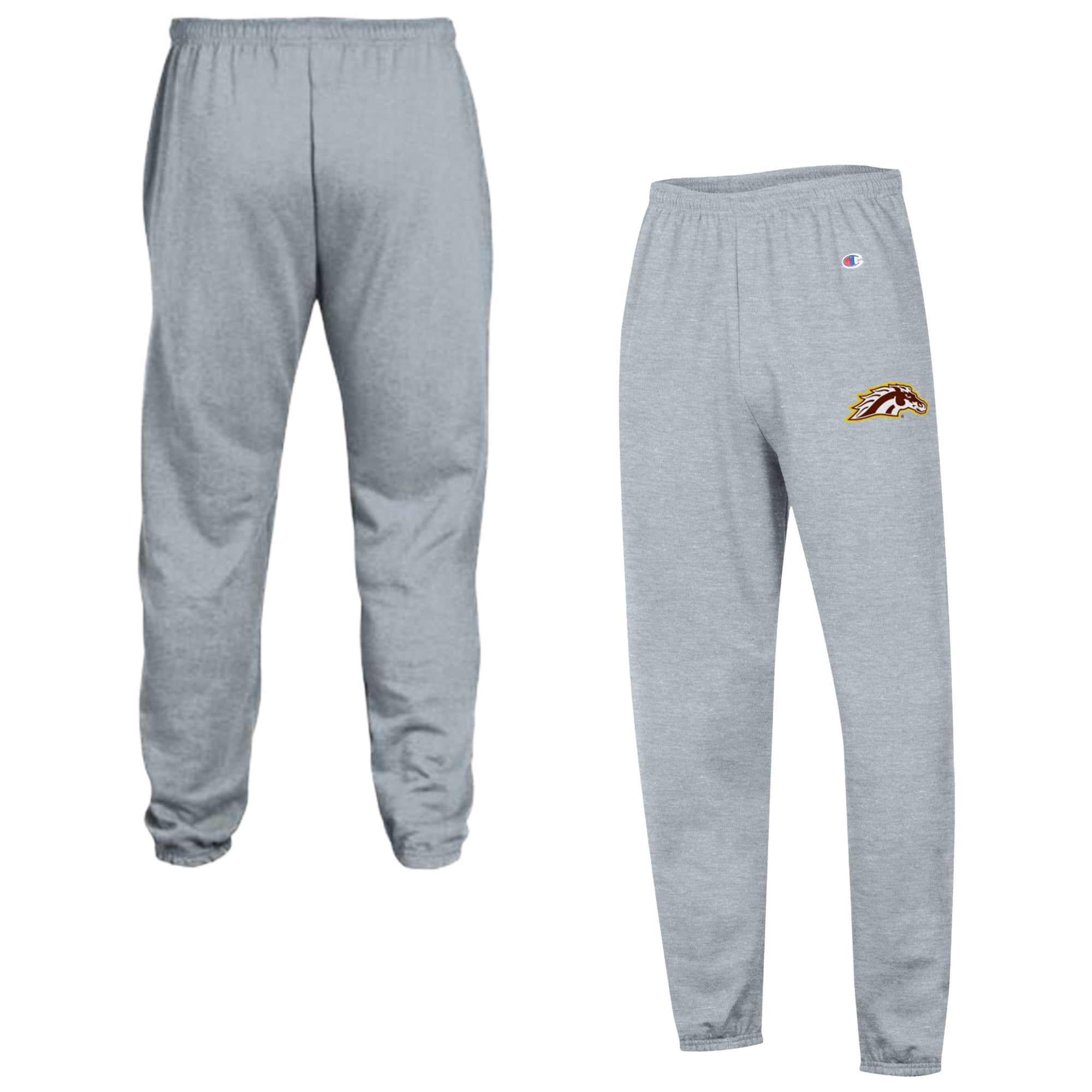 Men's Champion Heather Gray Western Michigan Broncos Powerblend Fleece Team Sweatpants