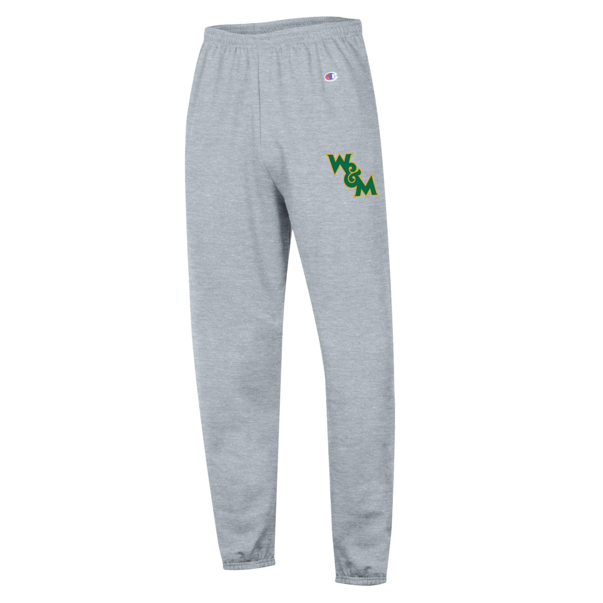 Men's Champion Heather Gray William & Mary Tribe Powerblend Fleece Team Sweatpants