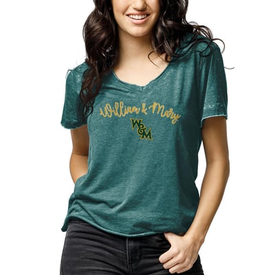 William & Mary Tribe League Collegiate Wear Women's Loose Fit V-Neck T-Shirt - Heathered Green