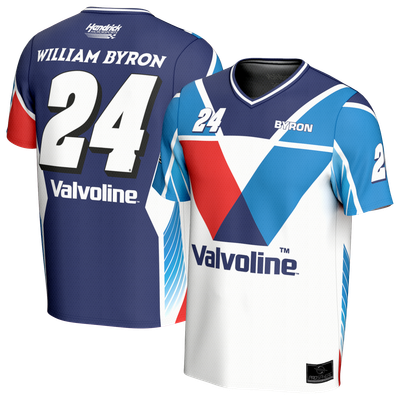  William Byron ProSphere Valvoline Soccer Jersey - White/Blue