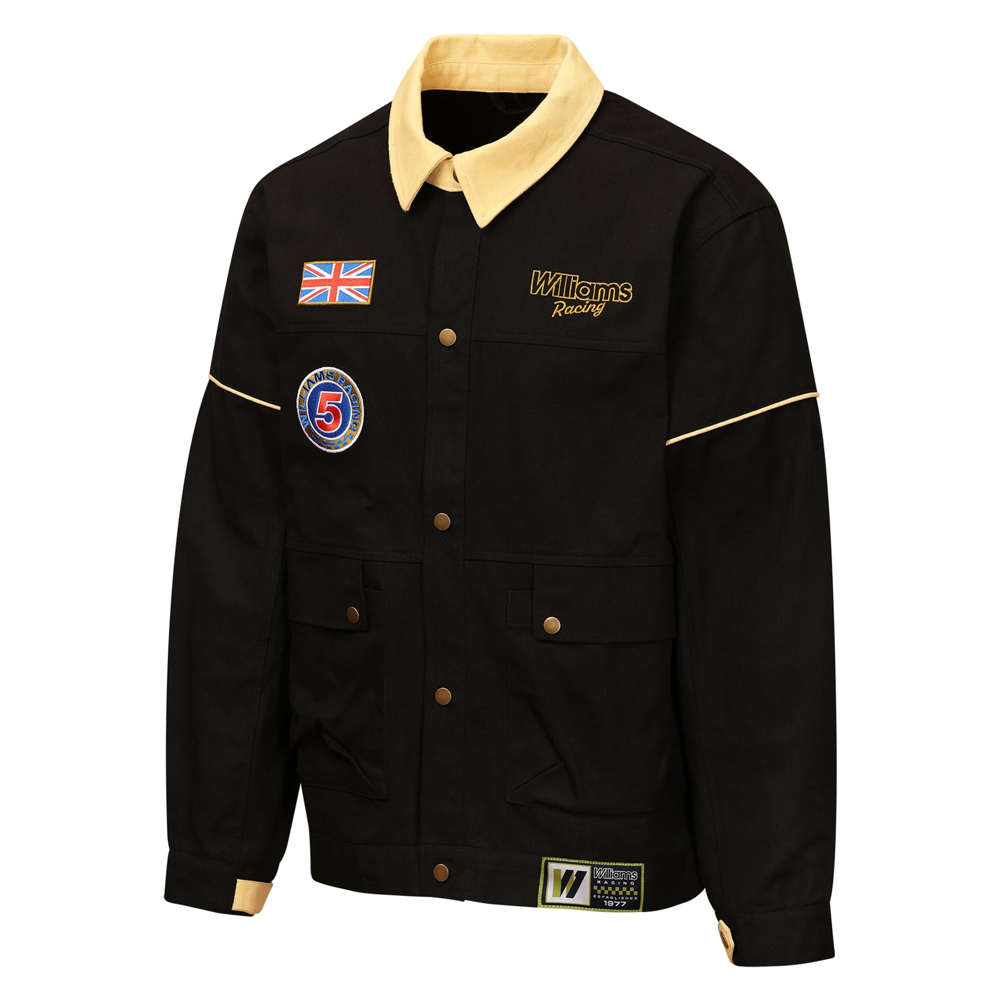 Men's Outerstuff Black Williams Racing Oversize Pipeline Canvas Jacket