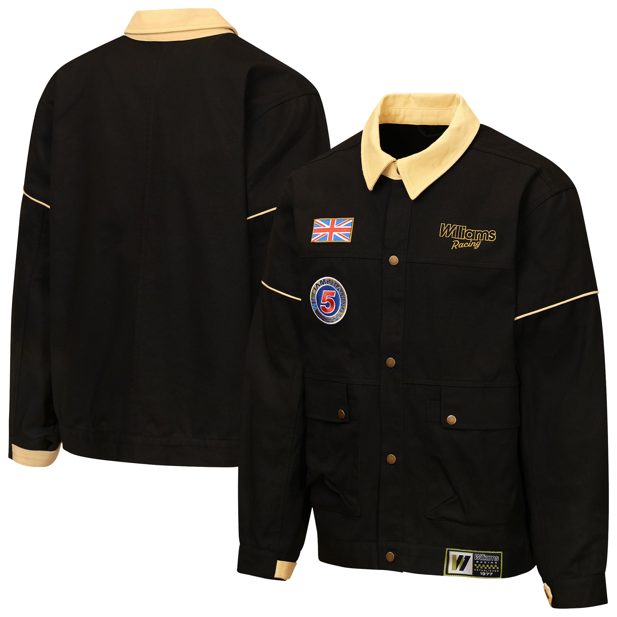 Men's Outerstuff Black Williams Racing Oversize Pipeline Canvas Jacket