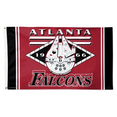 Atlanta Falcons WinCraft Disney x NFL Millennium Falcon 3' x 5' Single-Sided Deluxe Flag