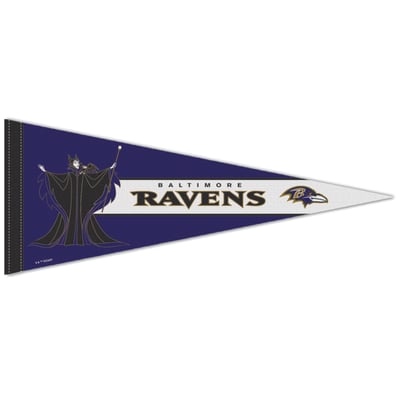 Baltimore Ravens WinCraft Disney x NFL Maleficent & Diablo 12" x 30" Premium Pennant