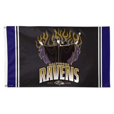 Baltimore Ravens WinCraft Disney x NFL Maleficent & Diablo 3' x 5' Single-Sided Deluxe Flag