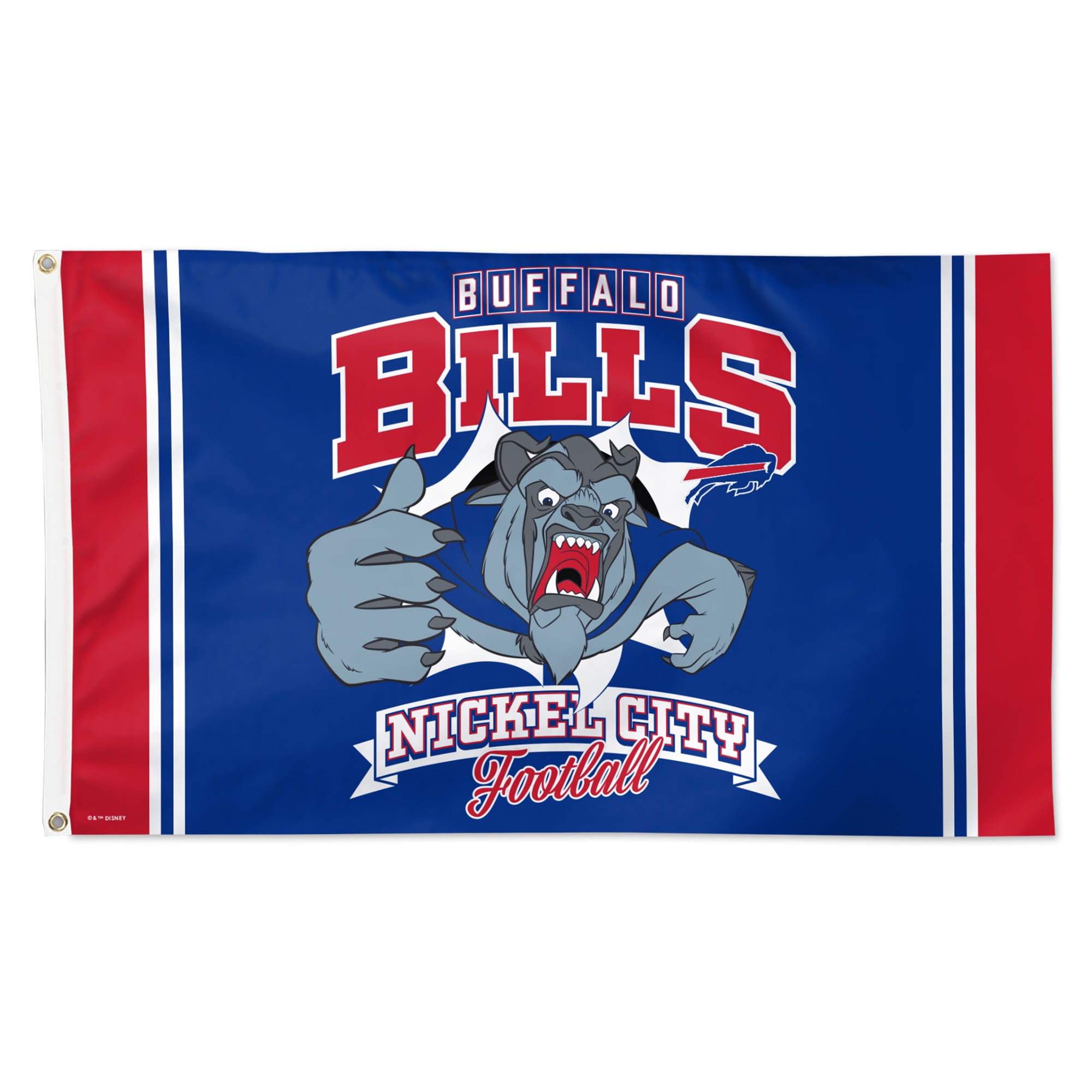 Drapeau de luxe WinCraft Buffalo Bills Disney x NFL Beast 91 x 152 cm (3' x 5') à une face