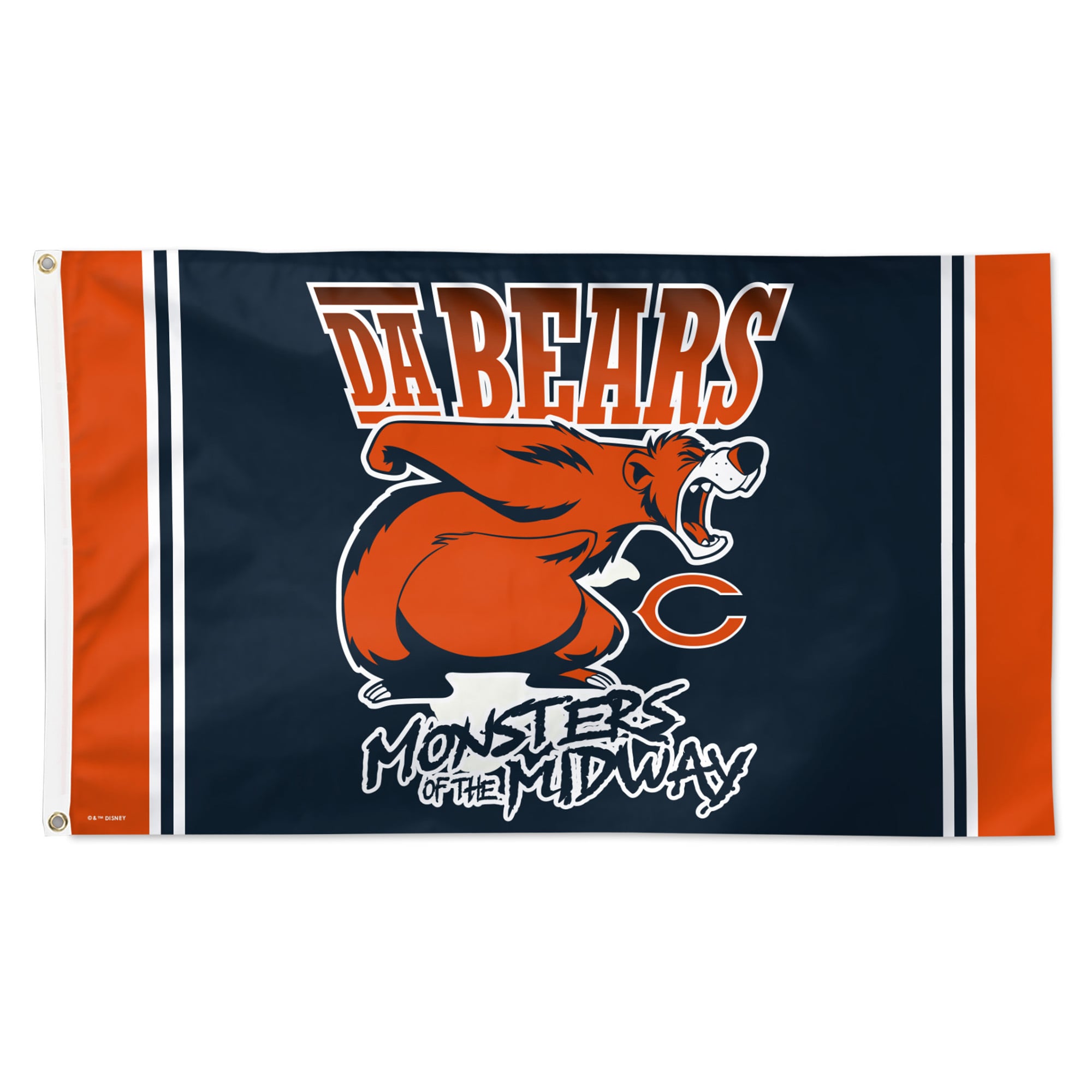 Drapeau de luxe simple face WinCraft Chicago Bears Disney x NFL Baloo 91 x 152 cm