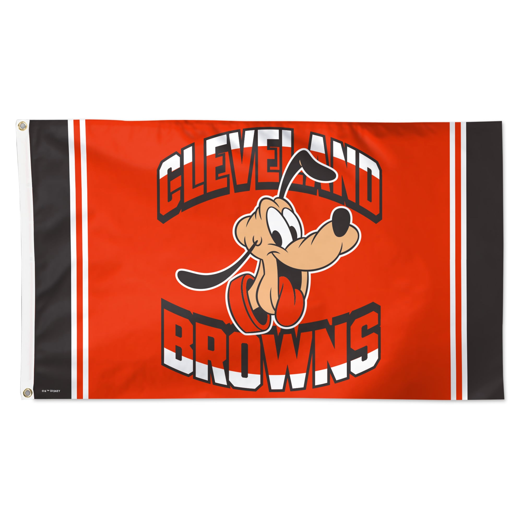 Drapeau de luxe WinCraft Cleveland Browns Disney x NFL Pluto 91 x 152 cm (3 x 5 pieds) à une face