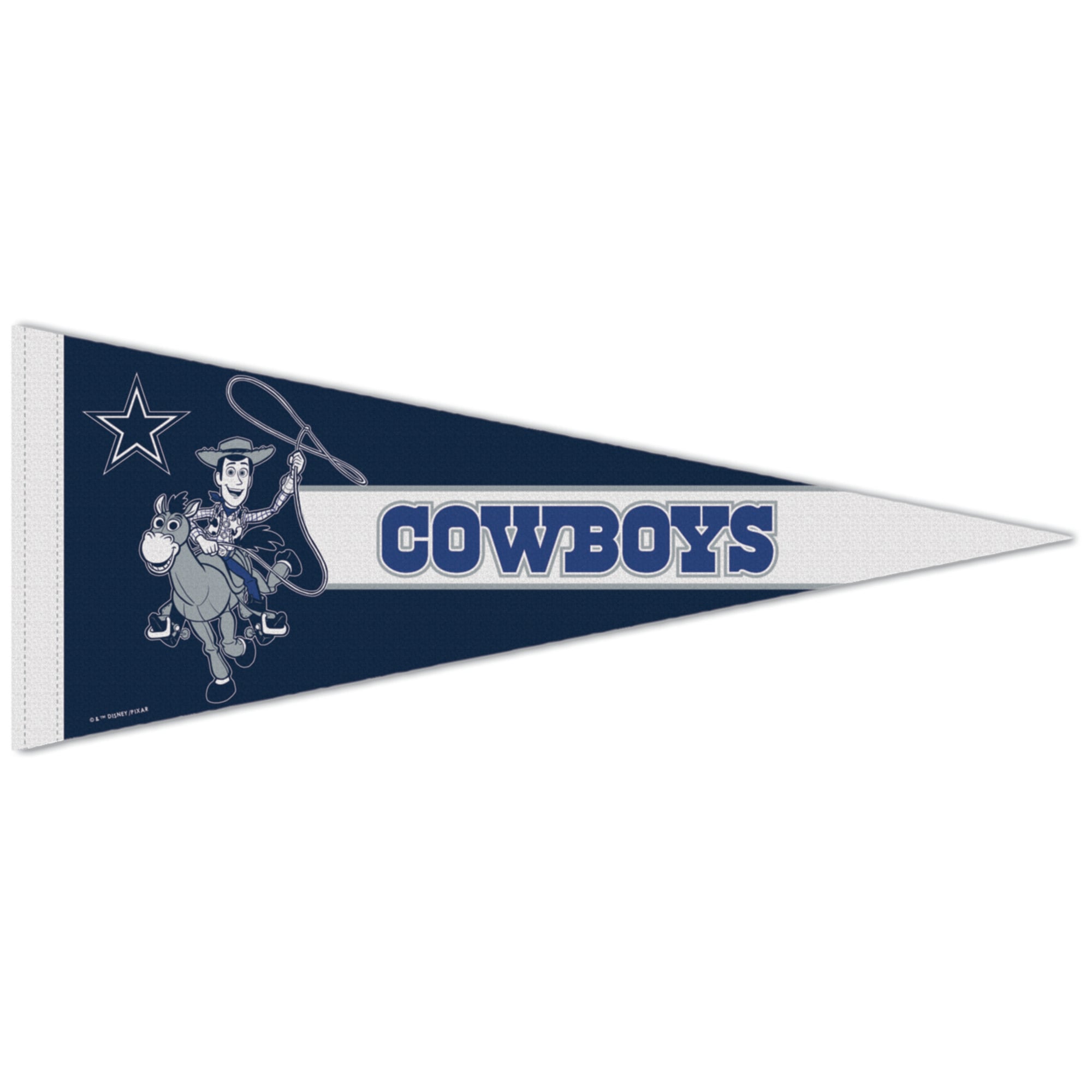 Fanion premium WinCraft Dallas Cowboys Disney x NFL Woody 12" x 30"