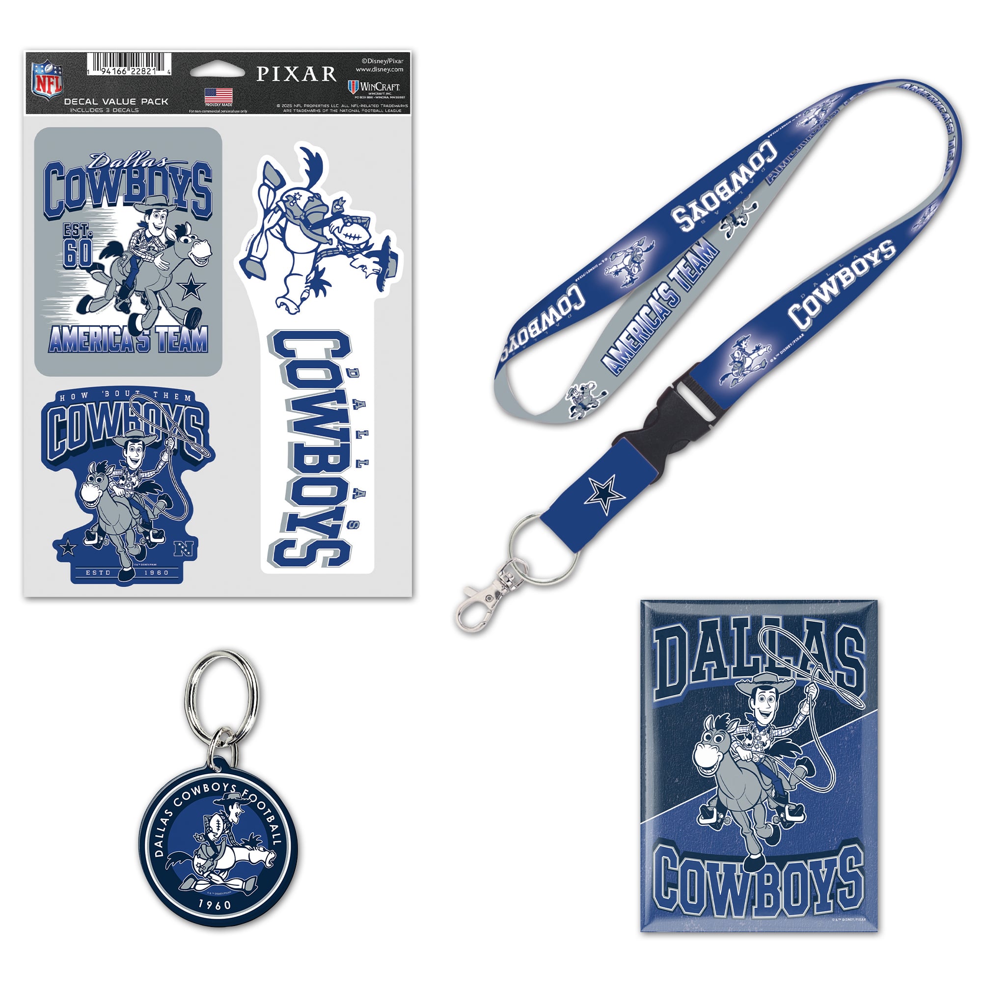 Pack de fans WinCraft Dallas Cowboys Disney x NFL Woody