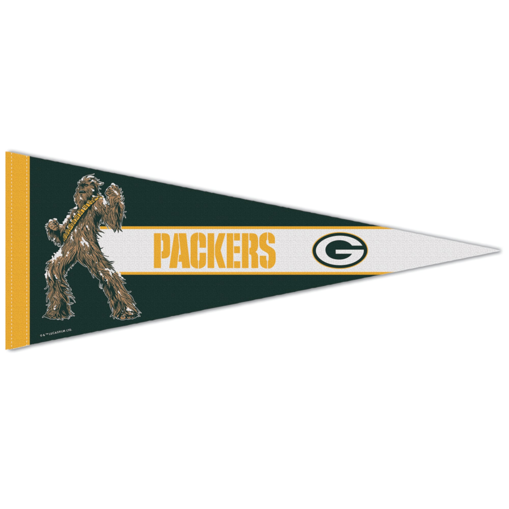 Fanion premium WinCraft Green Bay Packers Disney x NFL Chewbacca 30 x 76 cm