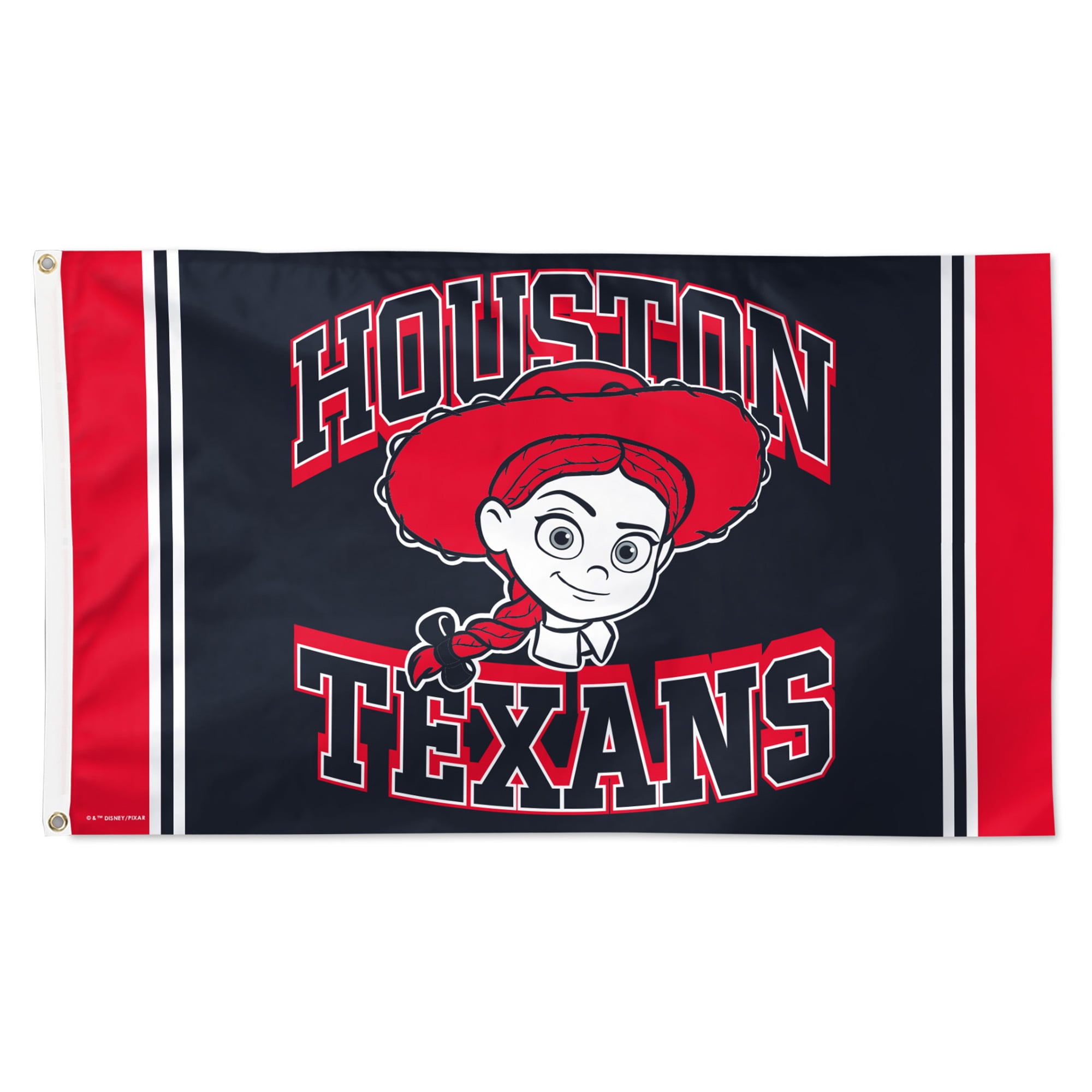 Drapeau de luxe WinCraft Houston Texans Disney x NFL Jessie 91 x 152 cm (3' x 5') à une face