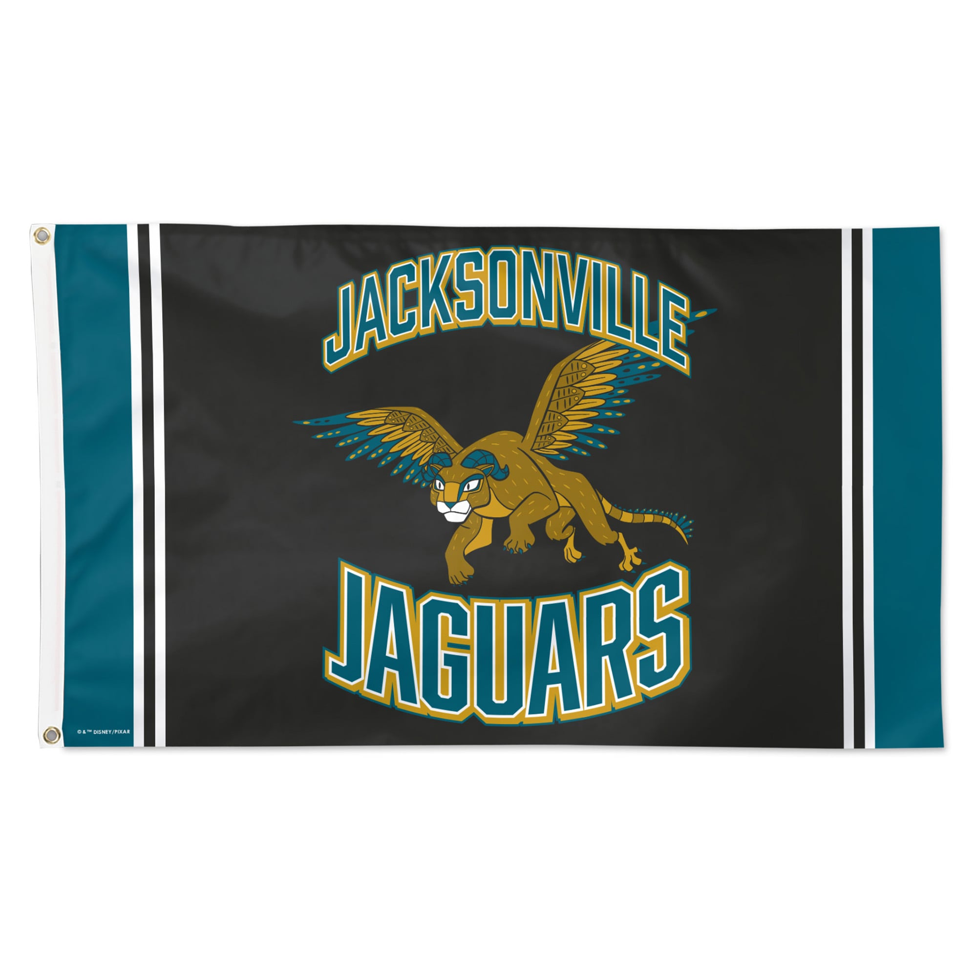 Drapeau de luxe WinCraft Jacksonville Jaguars Disney x NFL Pepita 91 x 152 cm (3 x 5 pieds) à une face
