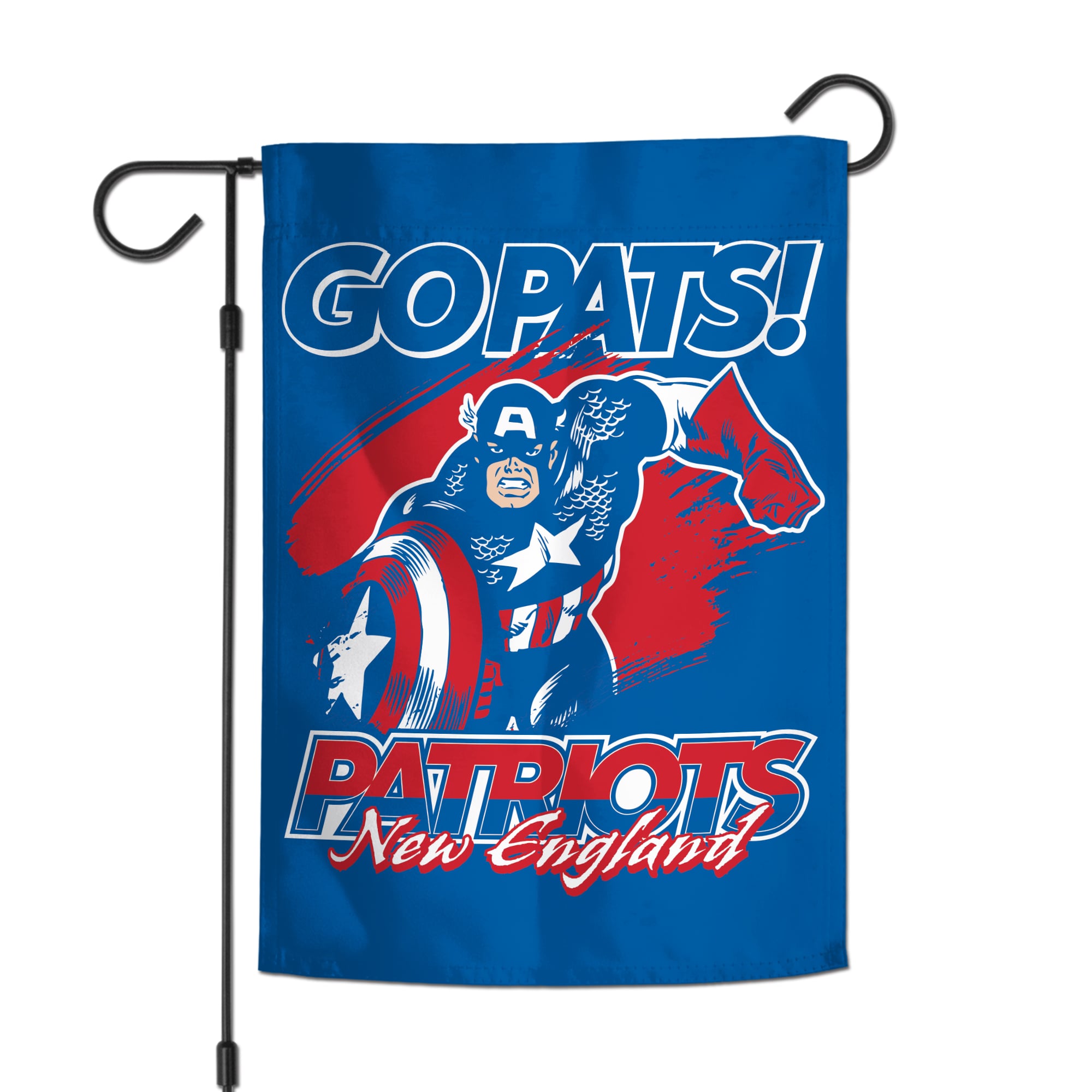 Drapeau de jardin double face WinCraft New England Patriots Disney x NFL Captain America 12'' x 18''