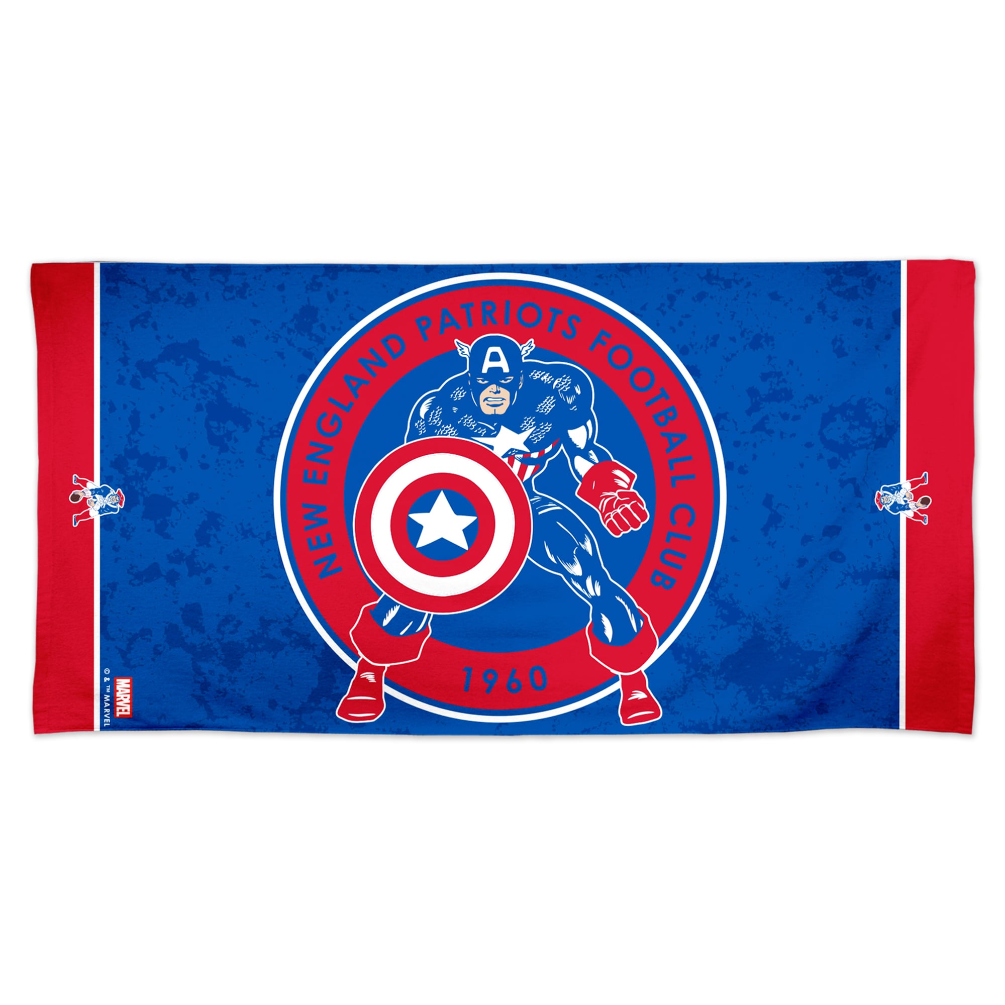 Serviette de plage WinCraft New England Patriots Disney x NFL Captain America 76 x 152 cm en Spectra