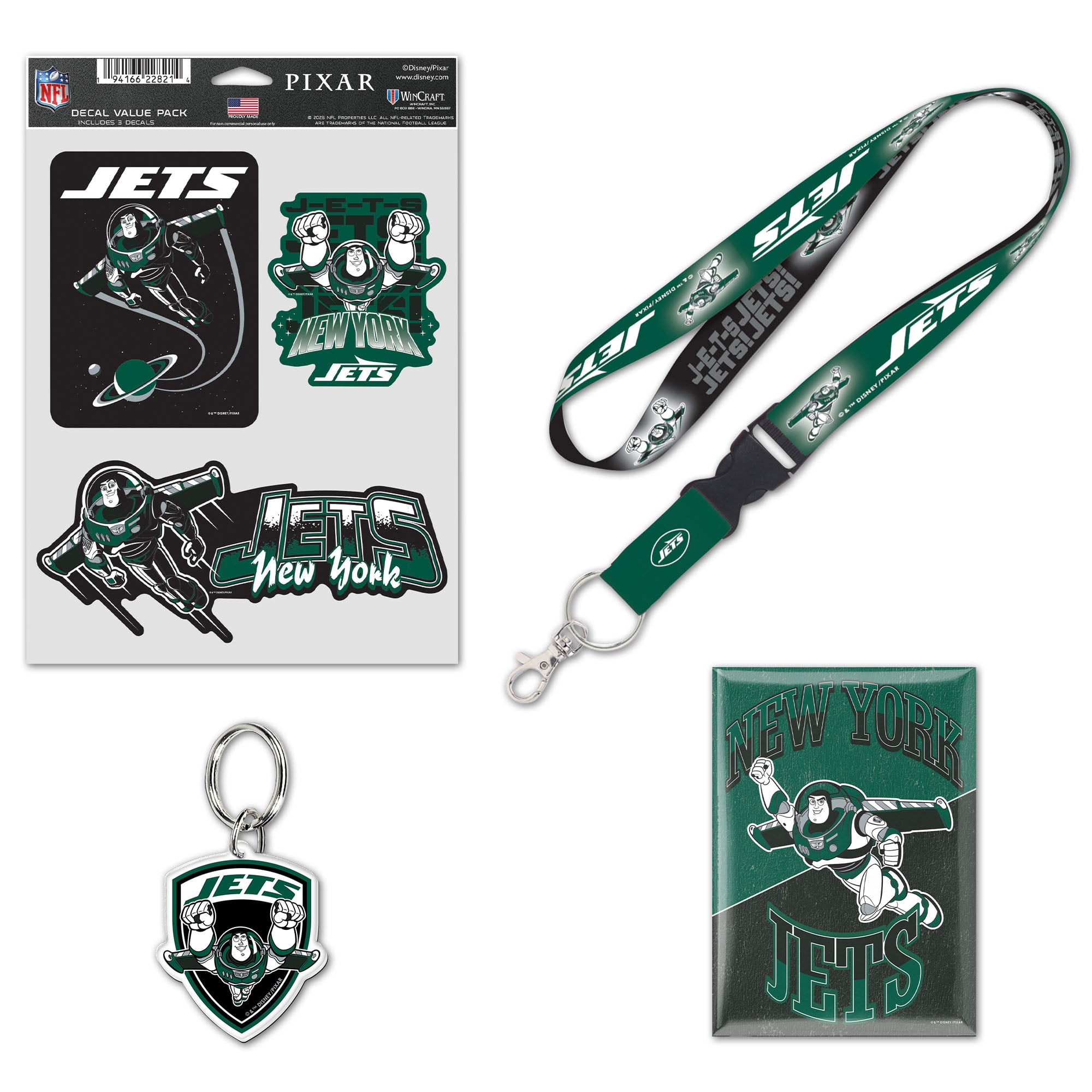 WinCraft New York Jets Disney x NFL Buzz Lightyear Fan Pack