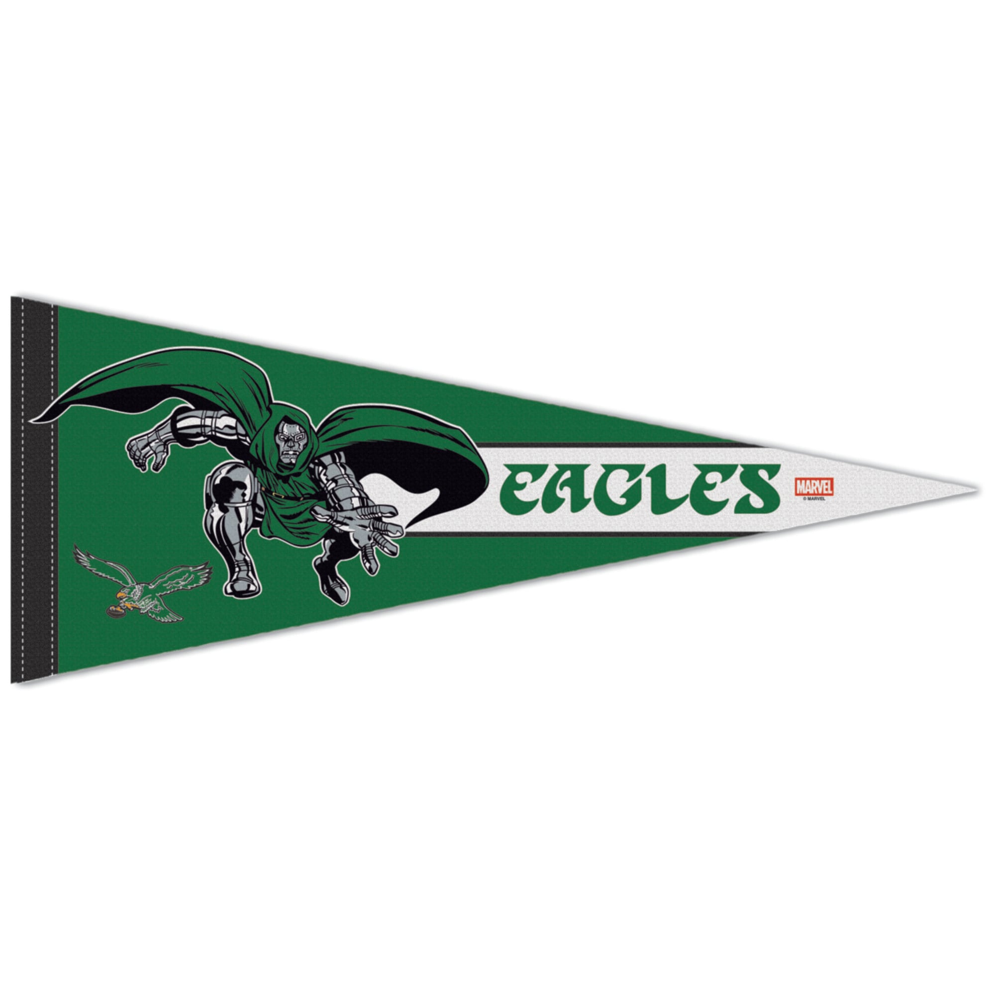 Fanion premium WinCraft Philadelphia Eagles Disney x NFL Docteur Fatalis 30 x 76 cm