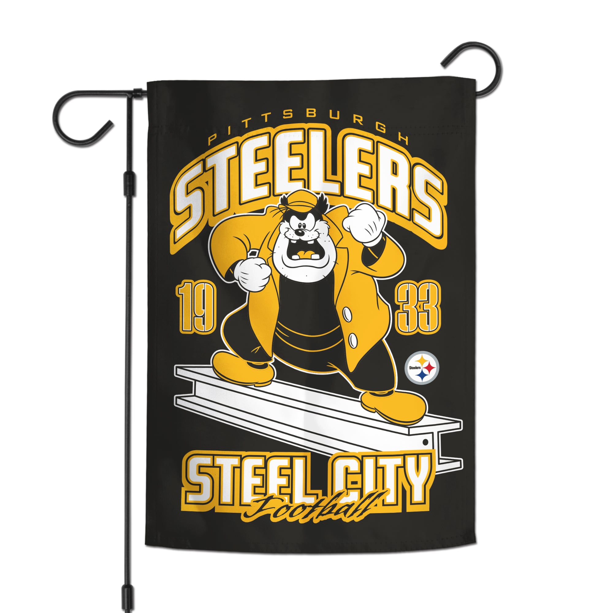 Drapeau de jardin double face WinCraft Pittsburgh Steelers Disney x NFL Pete 12'' x 18''