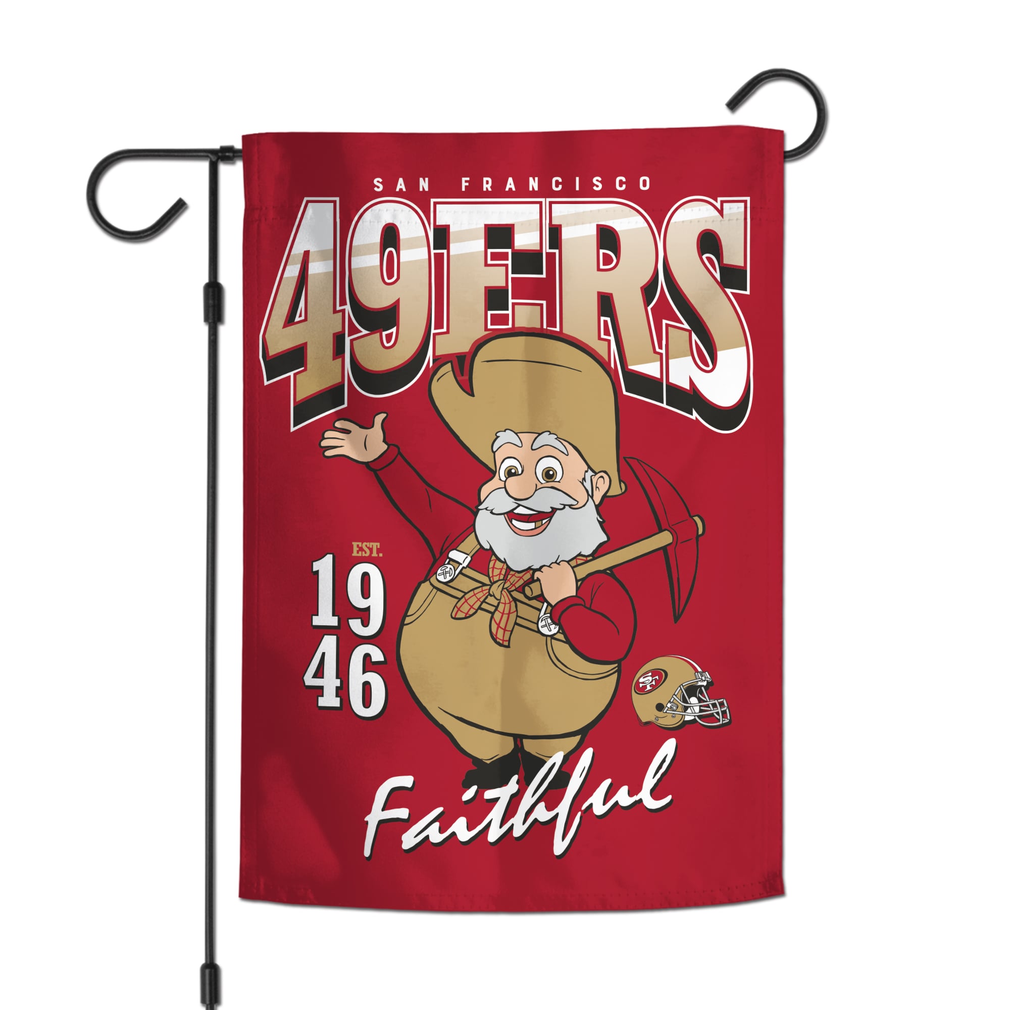 Drapeau de jardin double face WinCraft San Francisco 49ers Disney x NFL Stinky Pete 30 x 45 cm