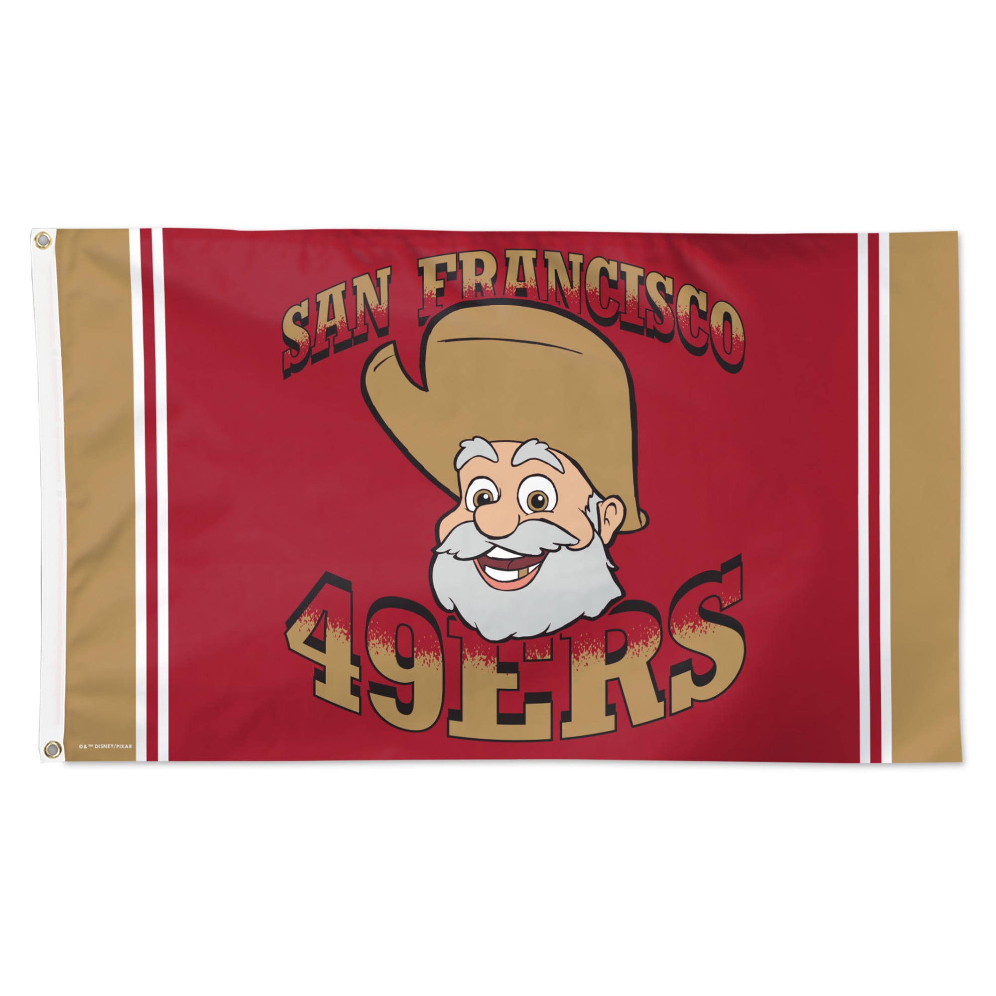 Drapeau de luxe WinCraft San Francisco 49ers Disney x NFL Stinky Pete 90 x 150 cm (3' x 5') à une face