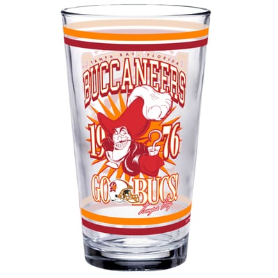 Tampa Bay Buccaneers WinCraft Disney x NFL Captain Hook 16oz. Pint Glass