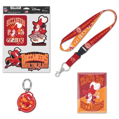 Tampa Bay Buccaneers WinCraft Disney x NFL Captain Hook Fan Pack